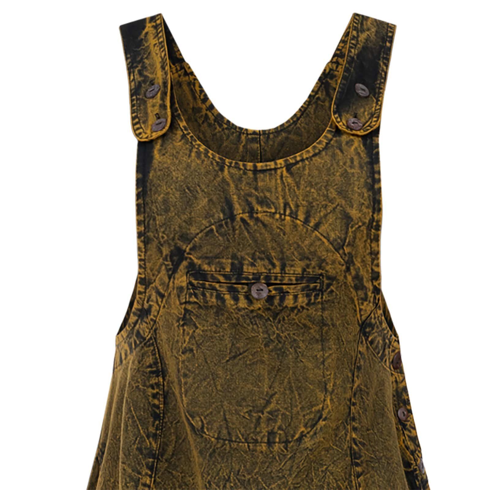 KUNST UND MAGIE Latzhose Hippie Latz/Haremshose Hose 70er Jumpsuit Overall Stonewashed Catsuit