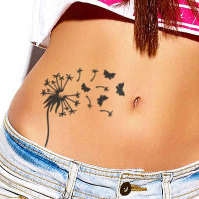 GILDE Schmuck-Tattoo Schmetterling Pusteblume