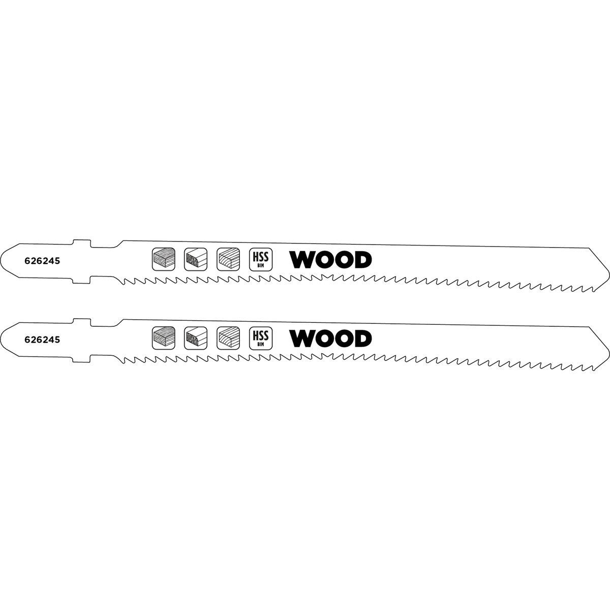 kwb Stichsägeblatt kwb 2x Stichsägeblätter für Holz, gegenläufige Verzahnung (geeignet fü, 2x Stichsägeblätter für Holz, gegenläufige Verzahnung (für Hartholz, W