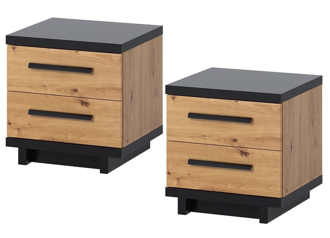 Marmex Möbel Nachtschrank INES 13 zwei Nachtschränke mit Schubladen Schlafzimmer
