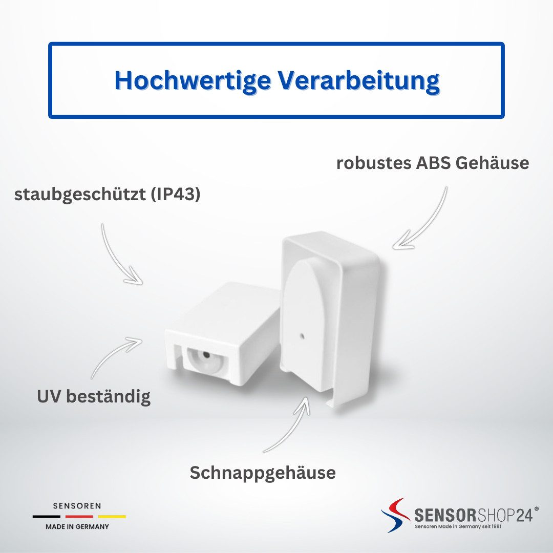 Sensorshop24 Sensor Außentemperaturfühler Basic mit passendem Temperatursensor, Temperaturbereich: -50 bis +90 Grad Celsius