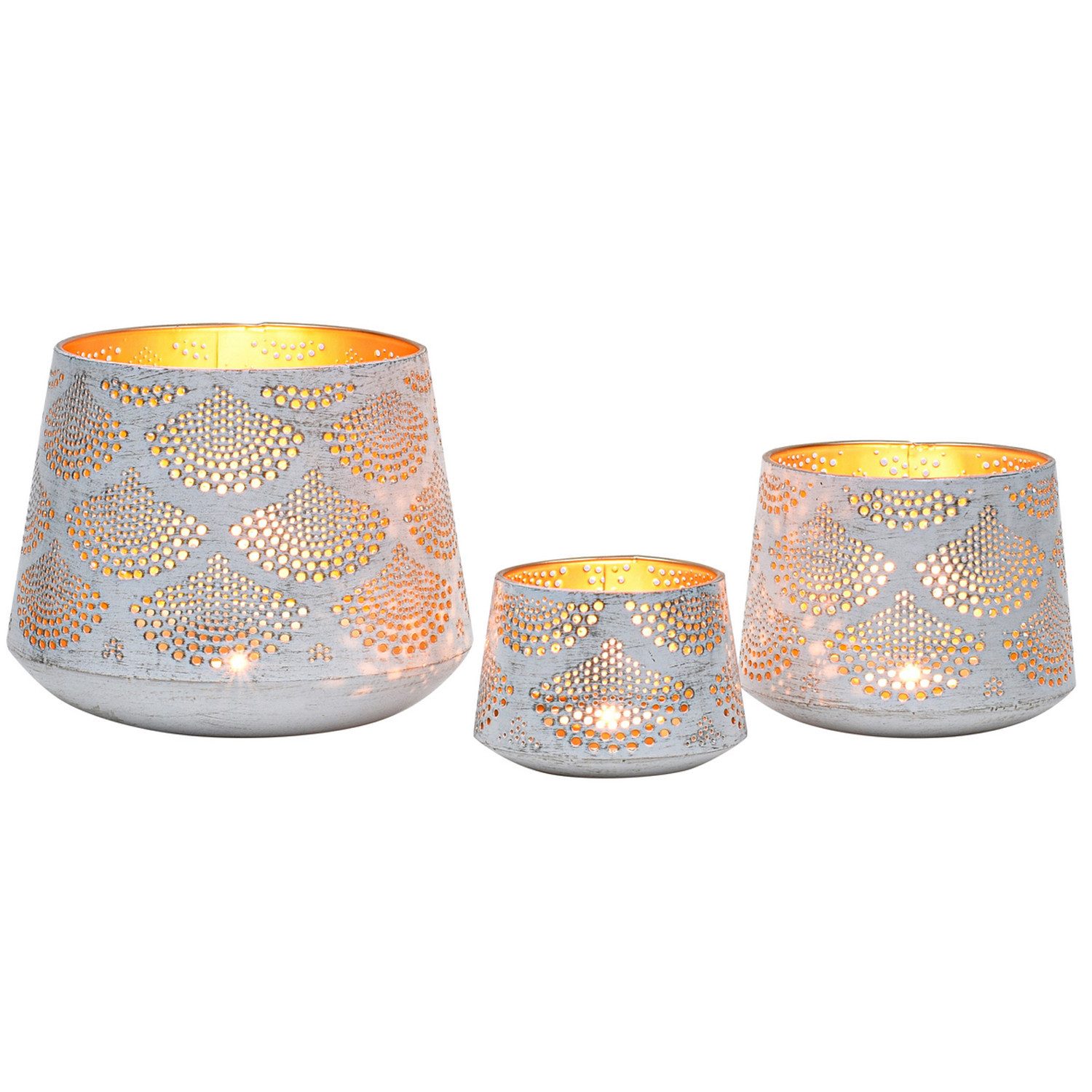 Marrakesch Orient & Mediterran Interior Teelichthalter 3er Set Boho Deko Te günstig online kaufen