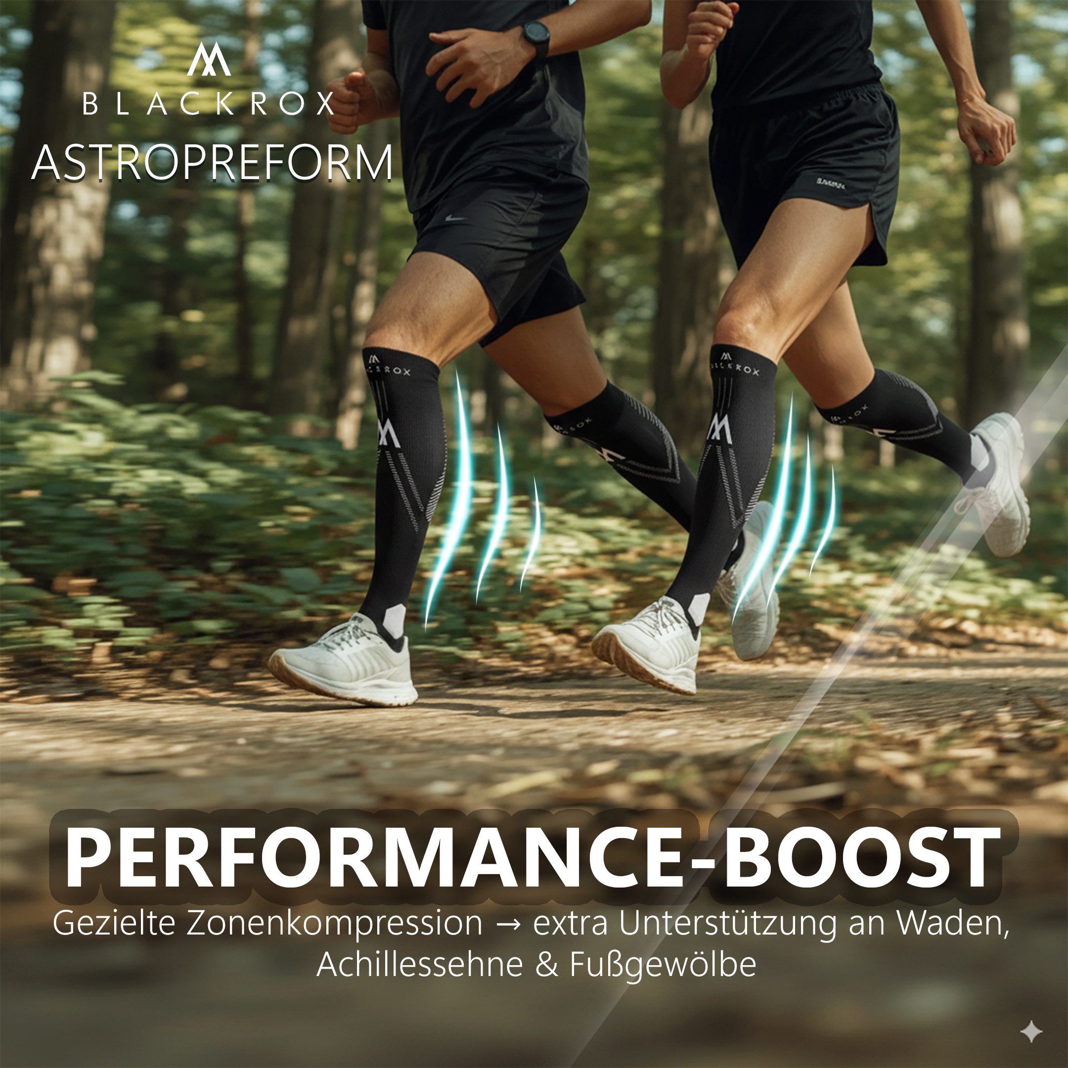 BLACKROX Kompressionsstrümpfe [Vergleichssieger 2025] Astropreform V1, Gr. S-XL, Damen und Herren