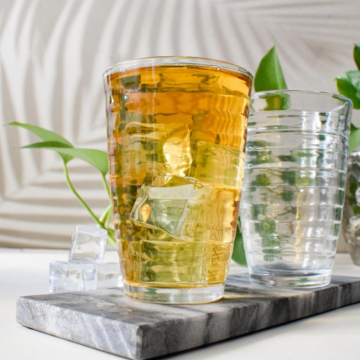 Sendez Gläser-Set 6 Trinkgläser 320 ml mit Struktur Cocktailgläser Longdrinkgläser Glas, 6-tlg., Glas