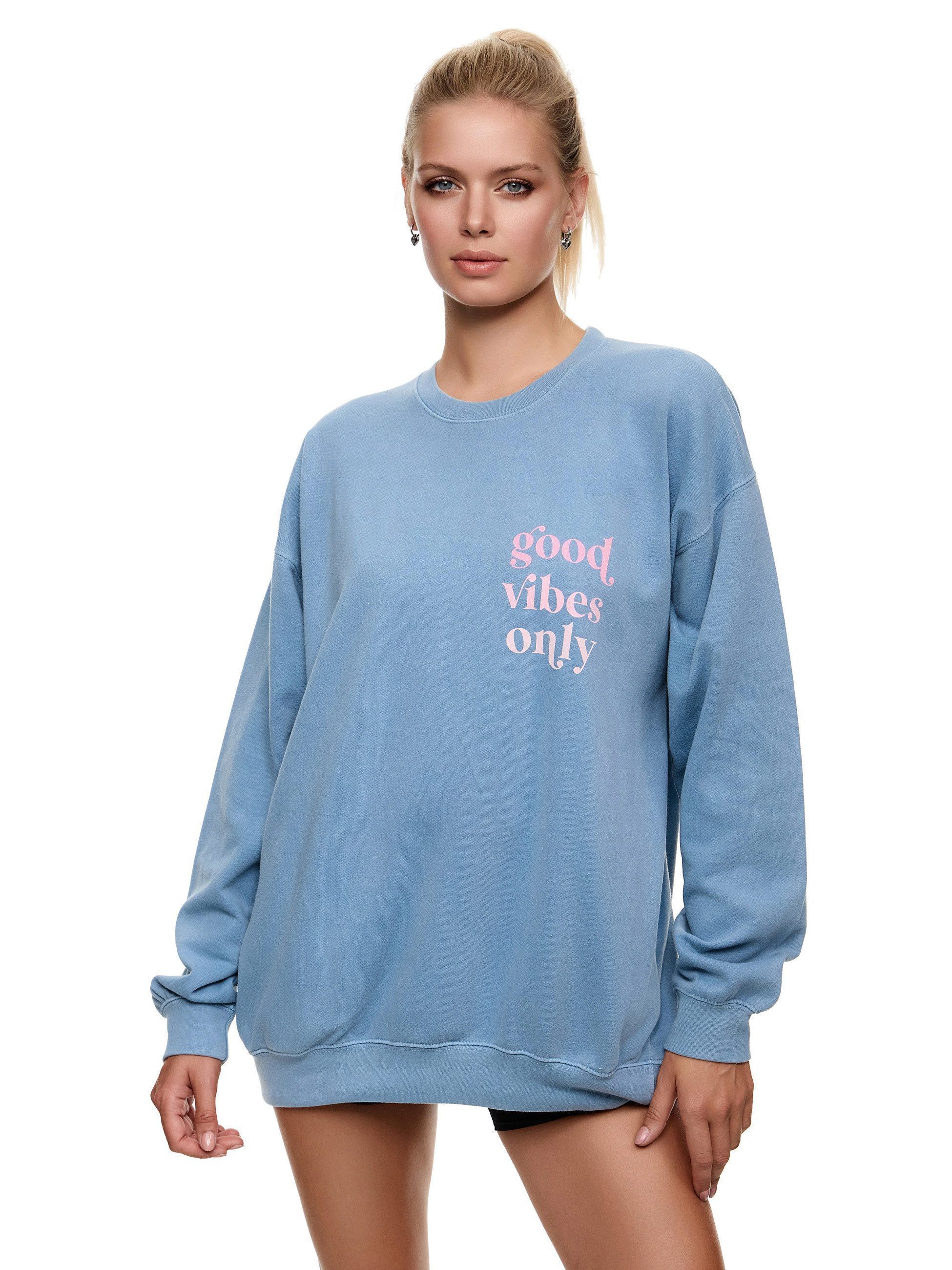 Worldclassca Sweatshirt Worldclassca Oversized Sweatshirt Good Vibes Print günstig online kaufen