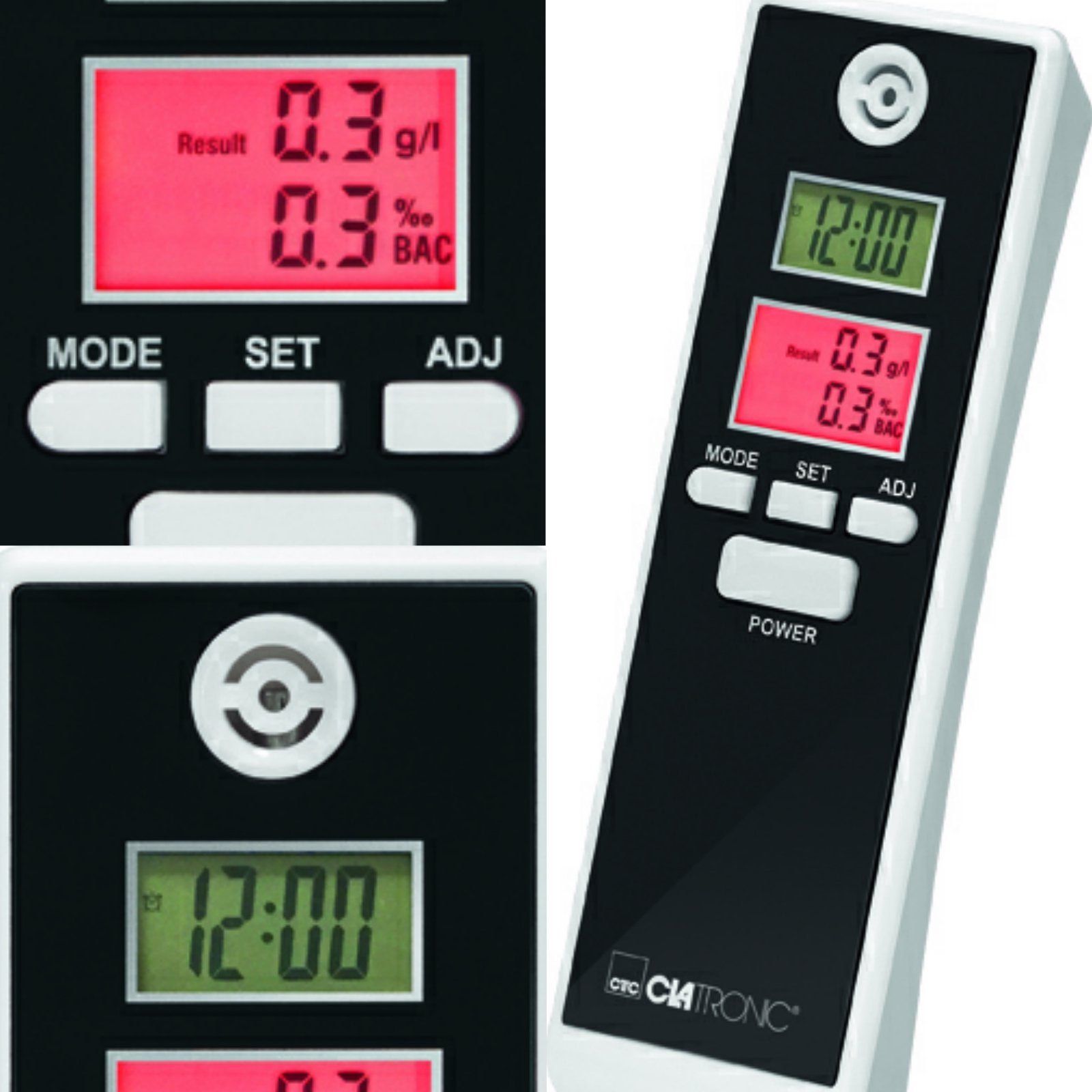 Alkohol-Teststreifen CLATRONIC Alkohltester Alkomat Tester Messautomat AT 3605 weiß-schwarz