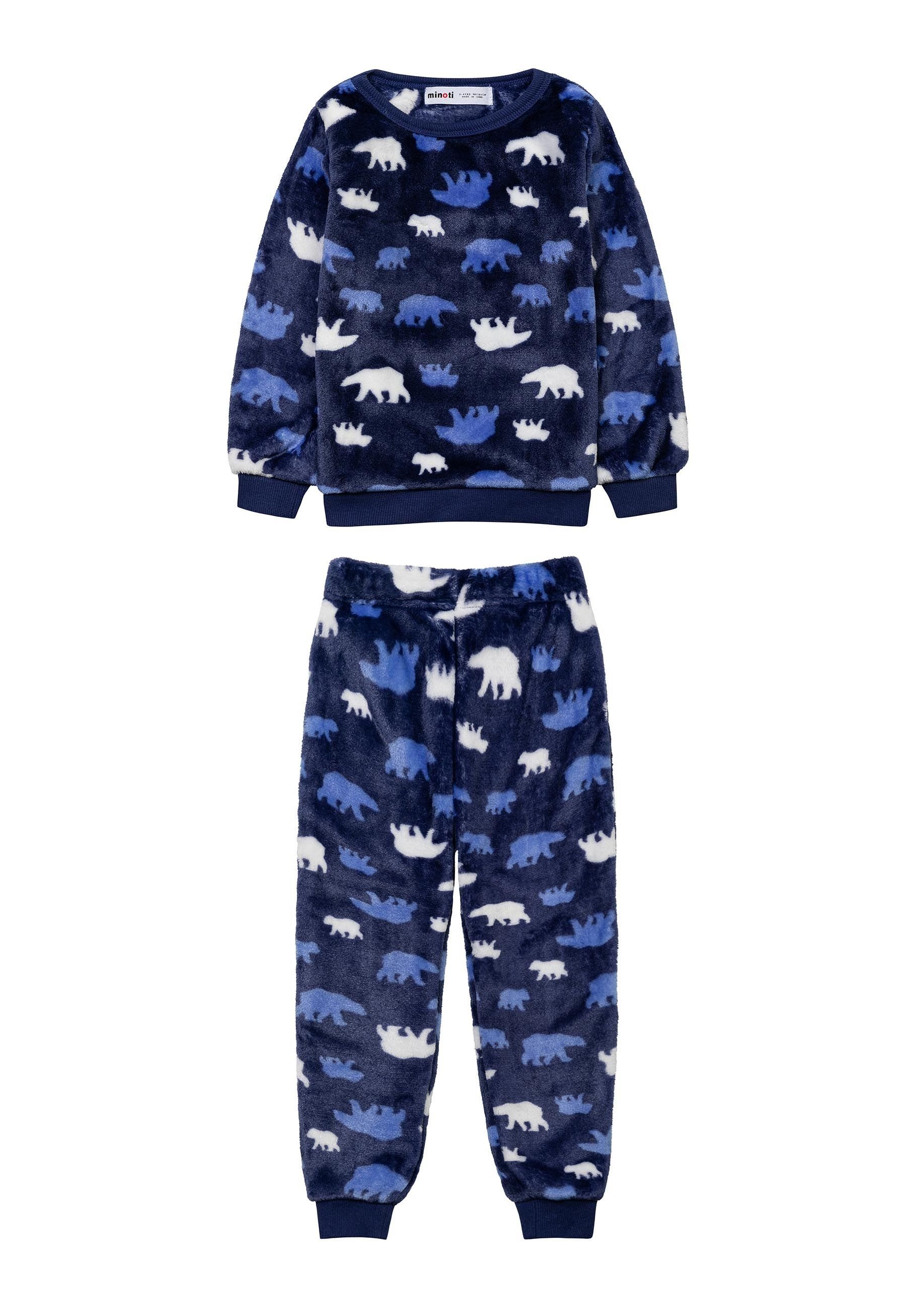 MINOTI Schlafanzug Schlafanzug-Set aus kuscheligem Fleece (1y-8y) Dunkelblau | Pyjamas