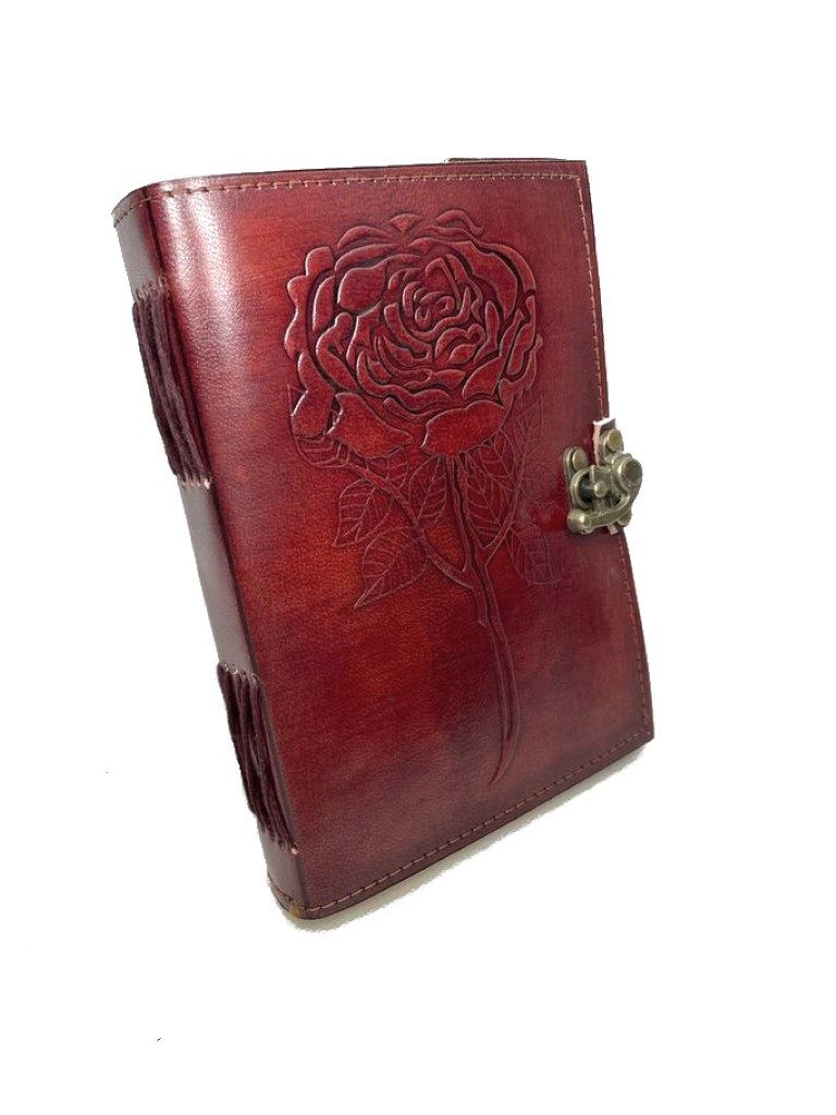 ROOGU Notizbuch ROOGU Echtleder Journal Notiz- Skizzen- Lederbuch Handmade Indien