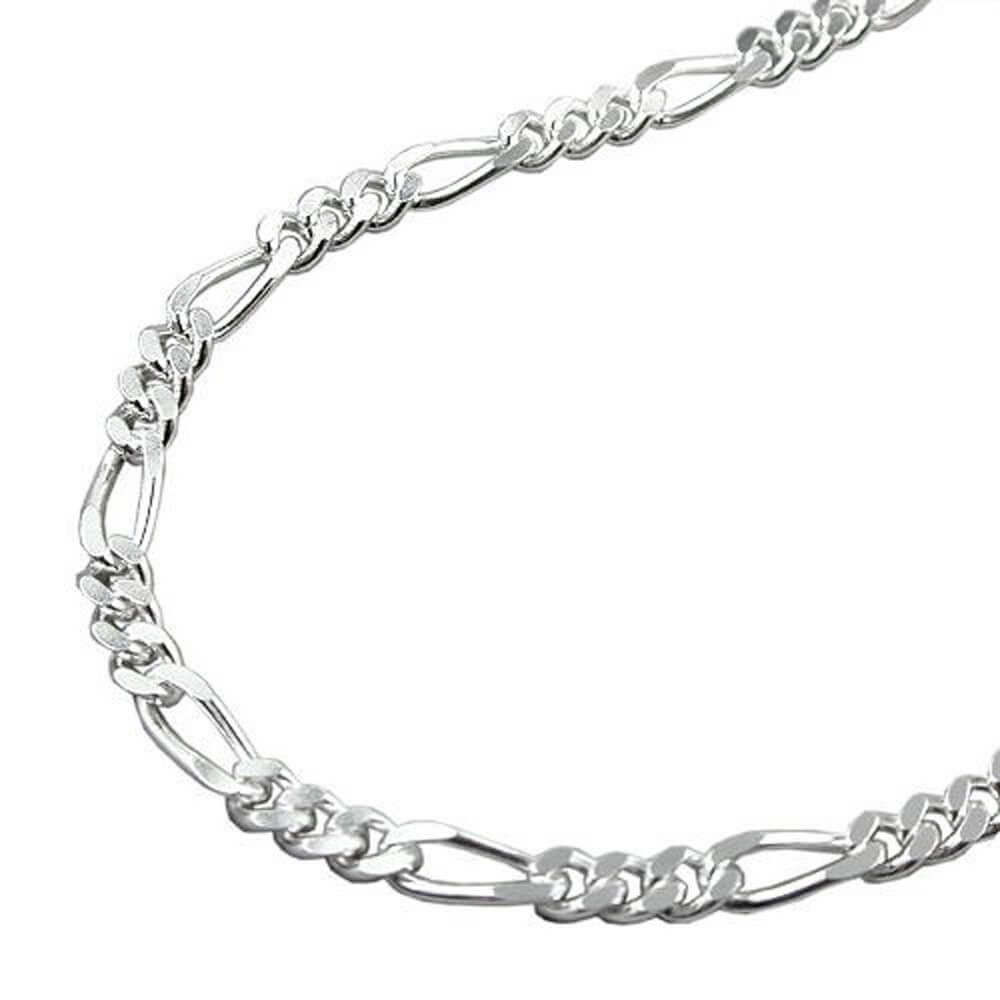 Schmuck Krone Panzerarmband 2,7mm Armband Figaro, 925 Silber, 21cm, Silber 925
