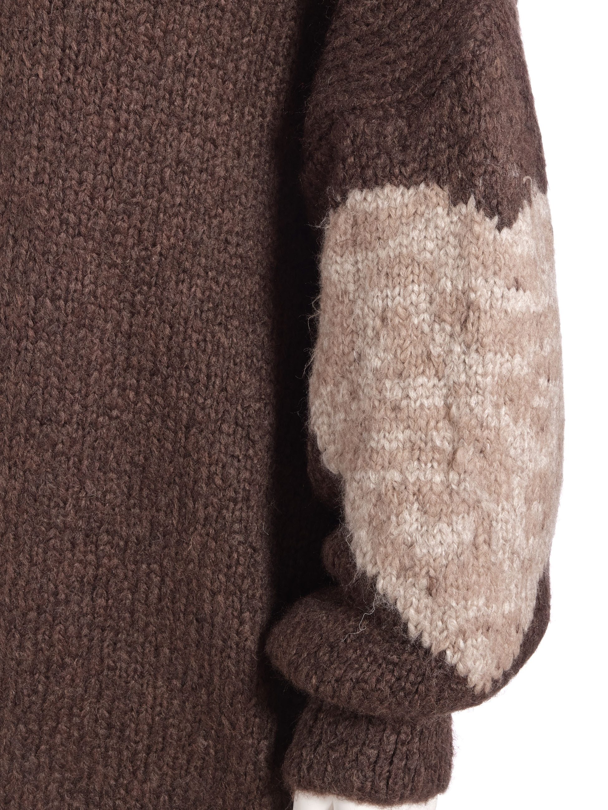 PEKIVESSA Strickpullover Oversized Pullover mit V-Ausschnitt Ärmel mit Herz-Motiv und Leopardenmuster
