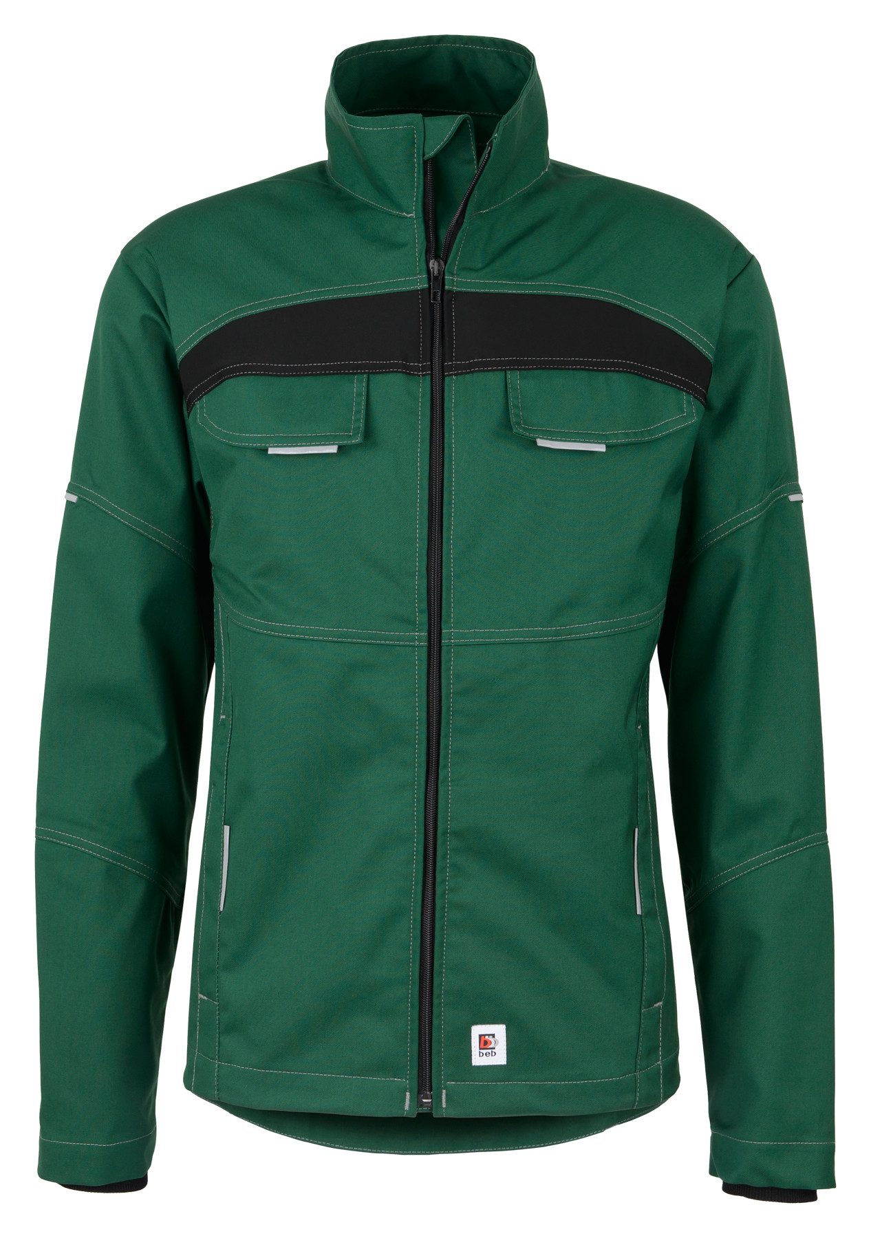 BEB Arbeitsjacke beb HANDWERK Herren Jacke FLEX Polyestermix Grün/Schwarz