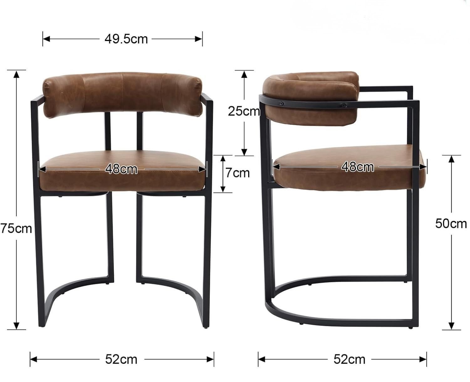 WAHSON OFFICE CHAIRS Esszimmerstuhl 2/4er Set Samt/Kunstleder/Kunstfell-Eckstühle, schwarze Metallbeine (2 St)
