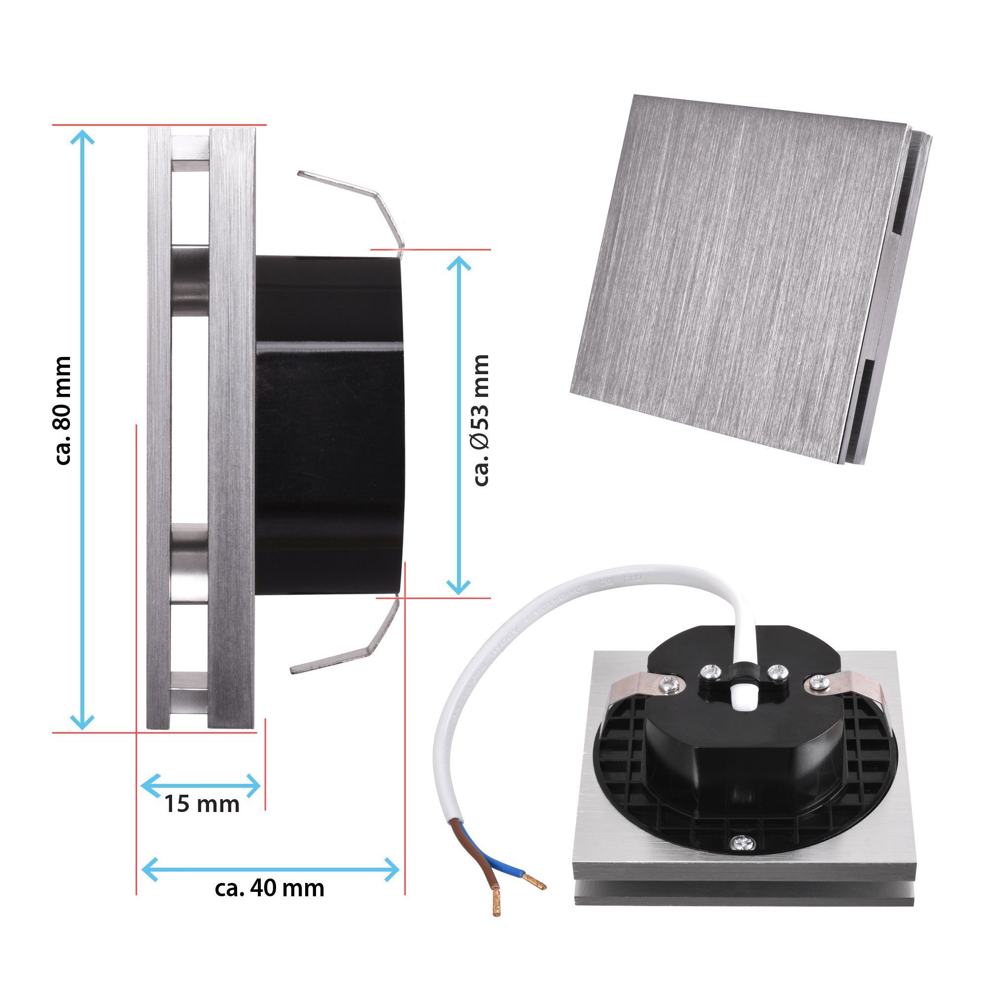 F45, Einbauleuchte Lampe, Stufenbeleuchtung, Treppenbeleuchtung, fest 3000K, Maxkomfort Nachtlicht, Warmweiß, Wandleuchte, Einbauspots, LED Strahler, Stufenlicht, Stufen Wandbeleuchtung, LED Wandstrahler LED, Wandeinbauleuchte, Licht, integriert,