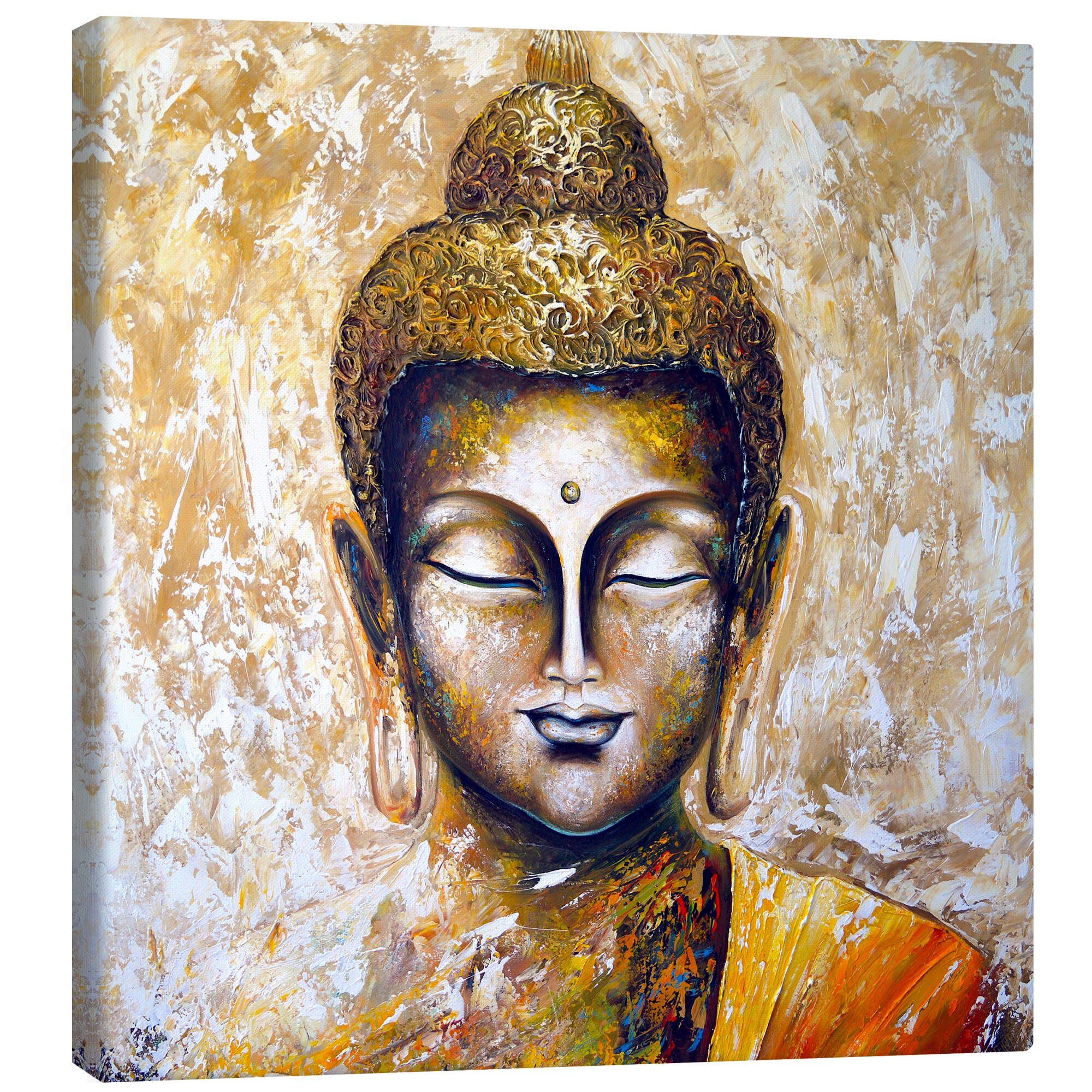 Posterlounge Leinwandbild Theheartofart Gena, Buddha, Wohnzimmer Feng Shui Malerei