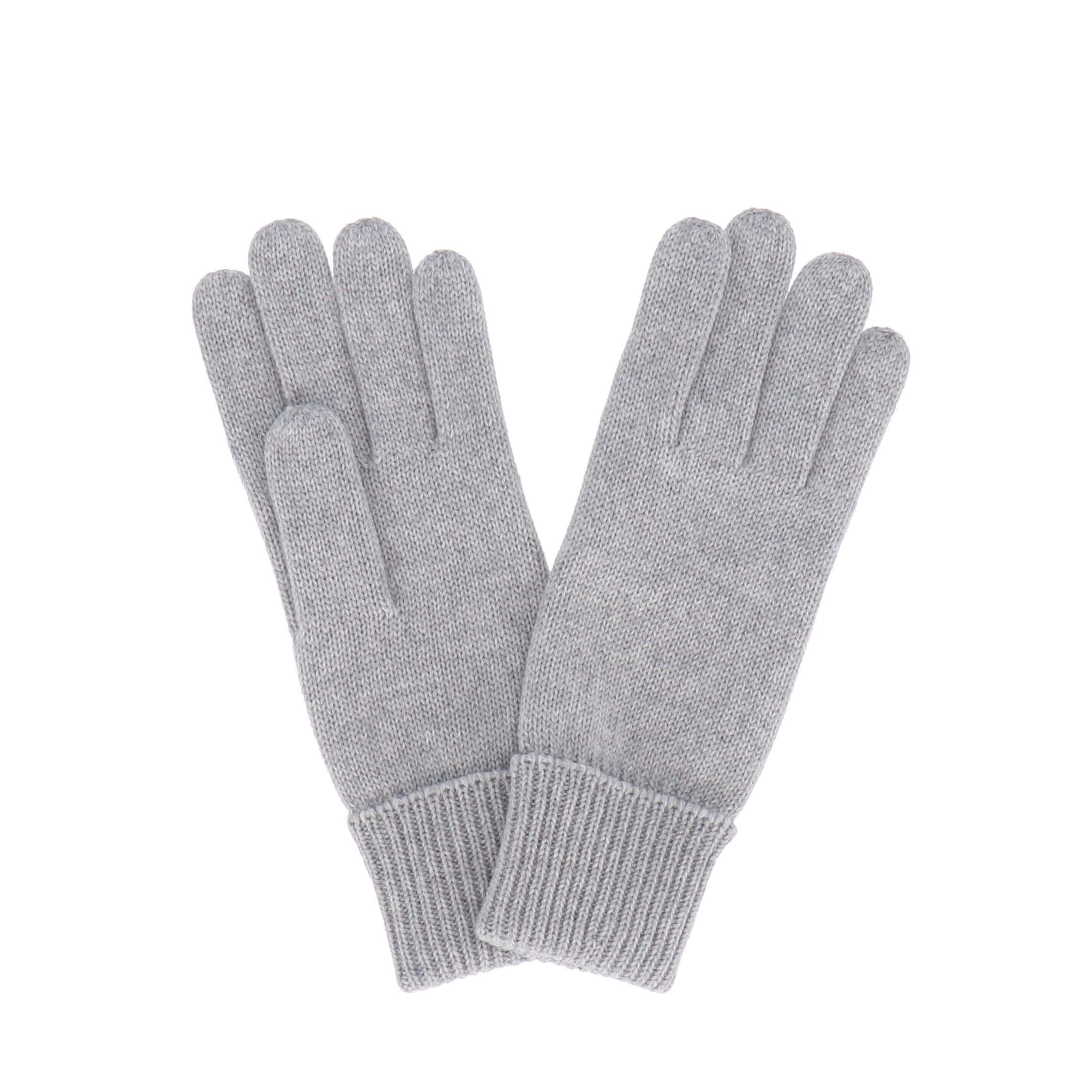 halsüberkopf Accessoires Strickhandschuhe Feinstrick Wollanteil mit silber