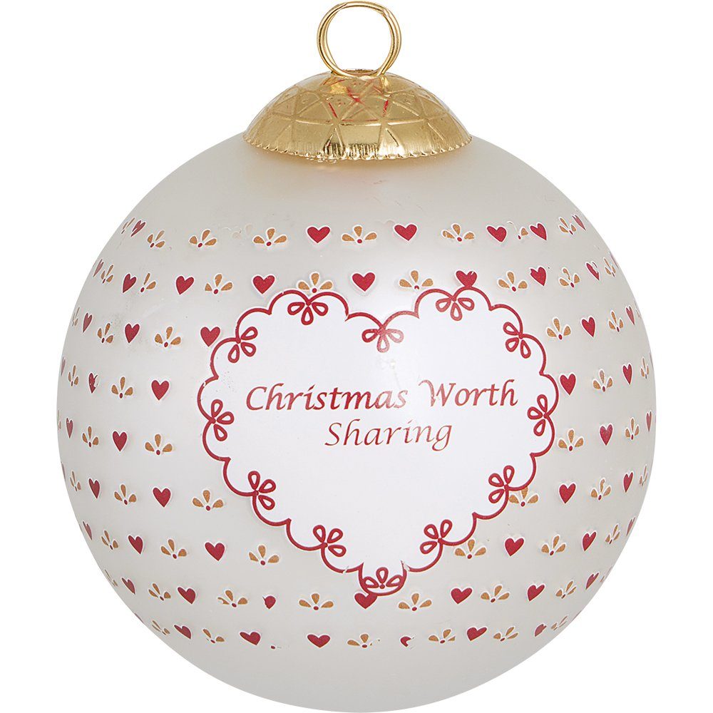 Greengate Weihnachtsbaumkugel Layla heart Weihnachtskugel white 8cm