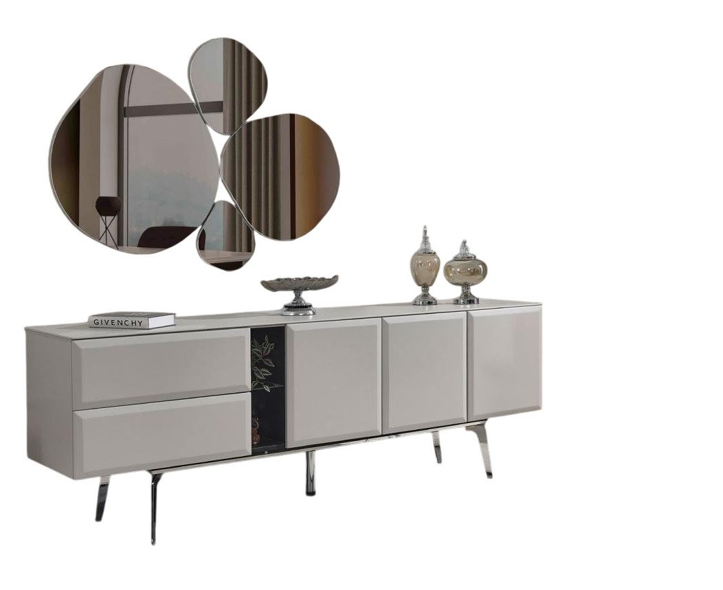 Xlmoebel Sideboard Weißes Design Sideboard aus hochwertigem Holz mit eleganter Form, Hergestellt in Europa