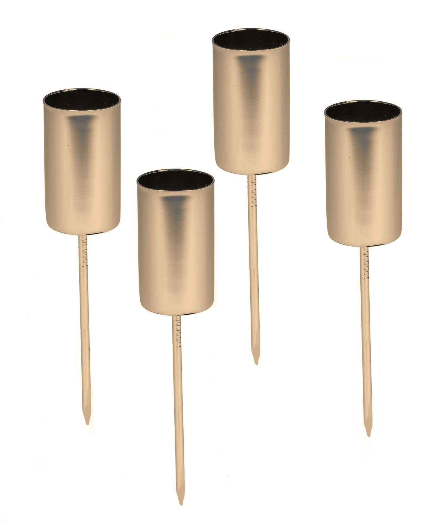 Spetebo Kerzenhalter Kerzenpick für Stabkerzen - 4er Set - gold (Set, 4 St., 4er Set), Kerzenhalter für Stabkerzen