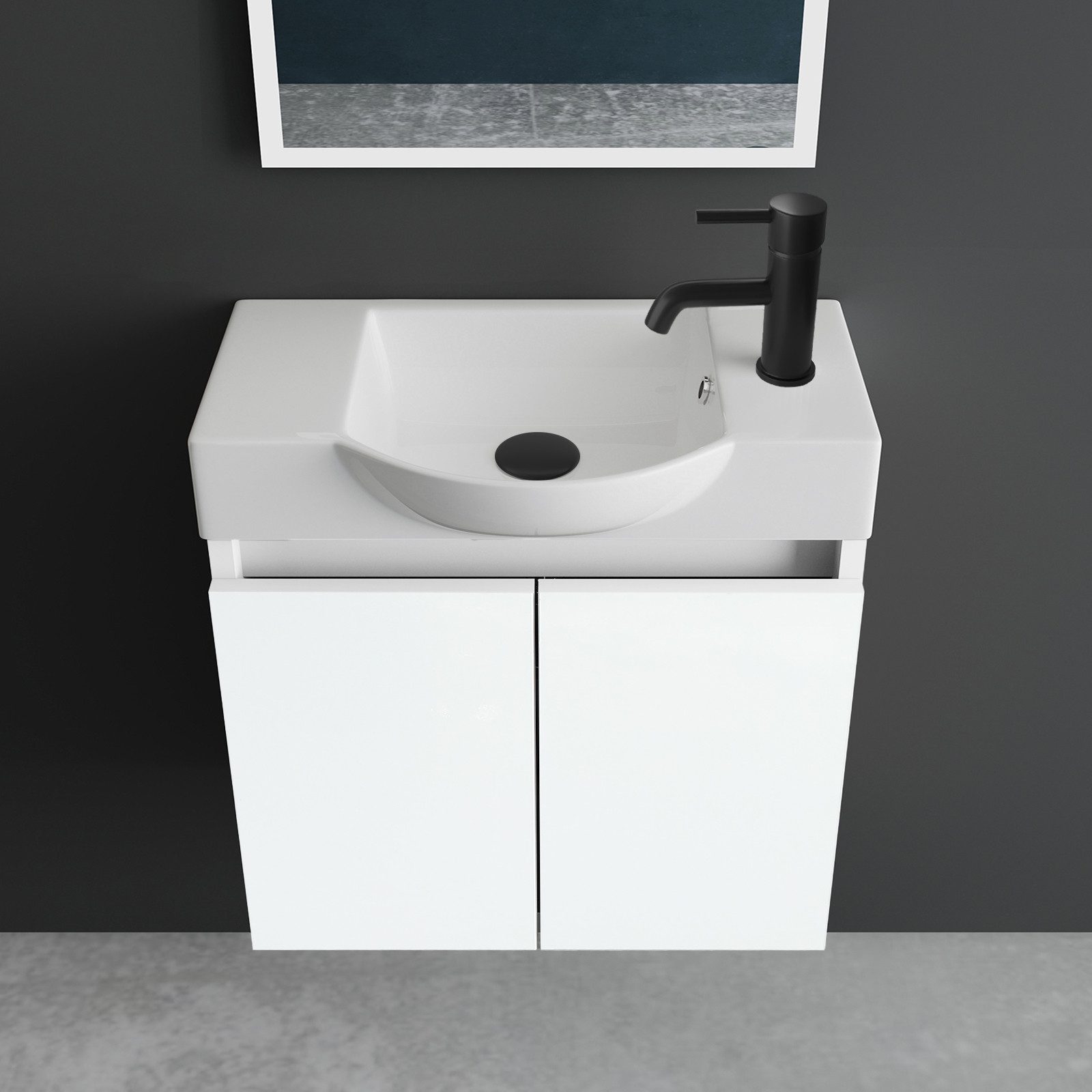 Alpenberger Badmöbel-Set Gäste WC Waschbecken mit günstig online kaufen