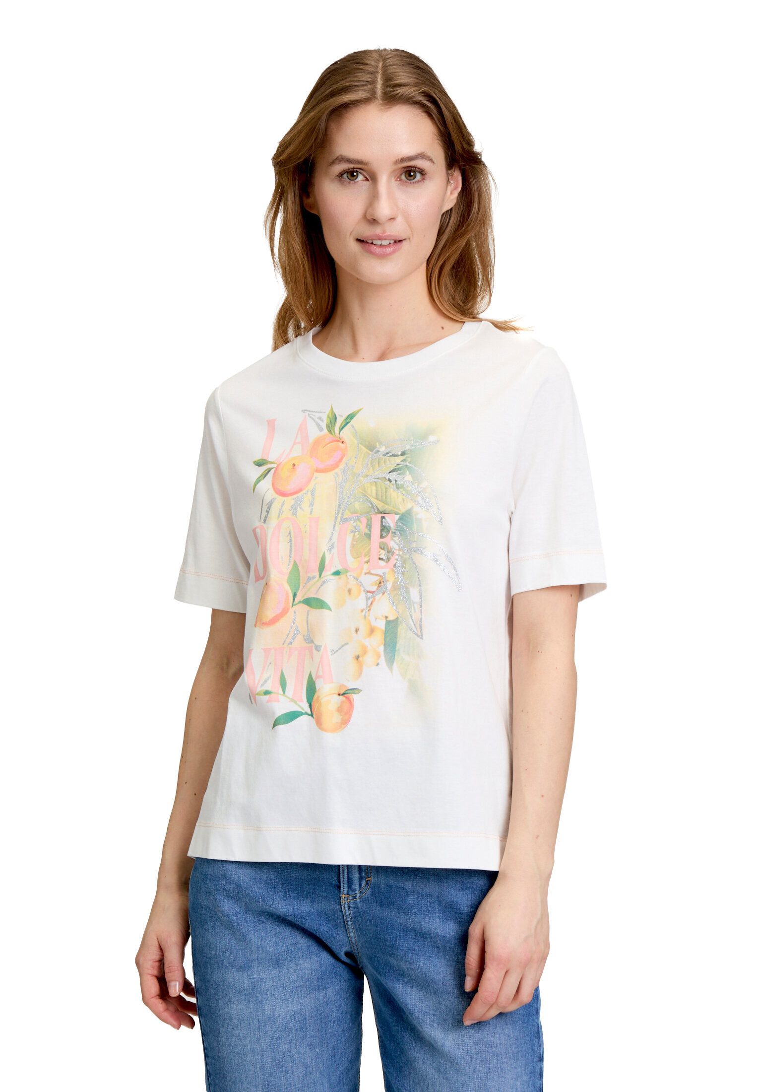 Cartoon Kurzarmshirt Damen mit Rundhalsausschnitt (1-tlg) Placement