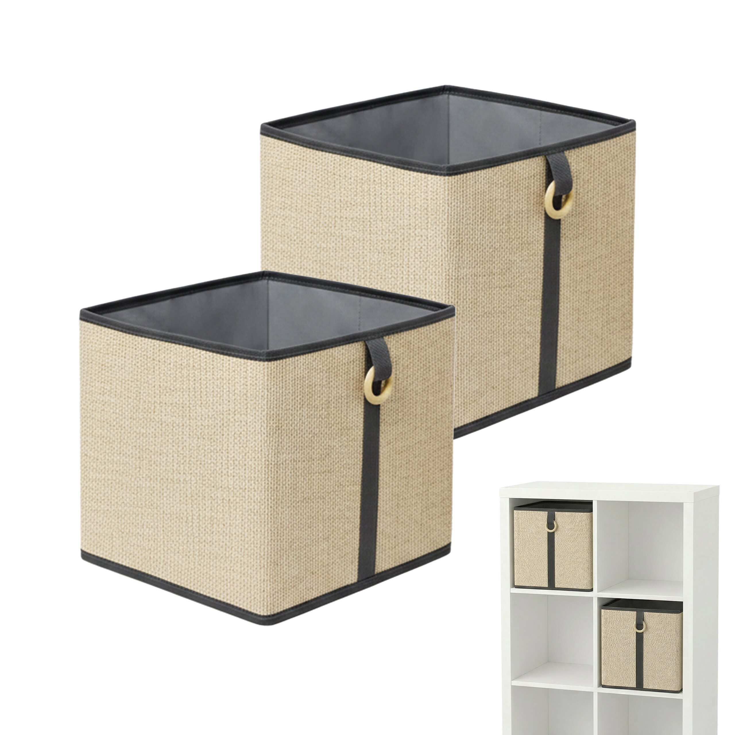 relaxdays Regalkorb Aufbewahrungskorb Set aus Bambus (2 St), 2er Pack