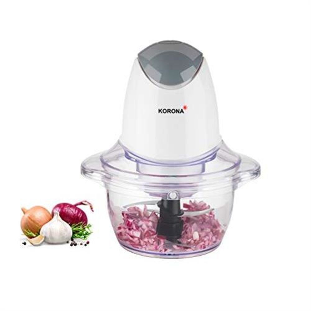 KORONA Zerkleinerer Multizerkleinerer 25001, 500 W, Messer aus Edelstahl, Ein-Hand-Bedienung, Farbe: Weiß / Grau