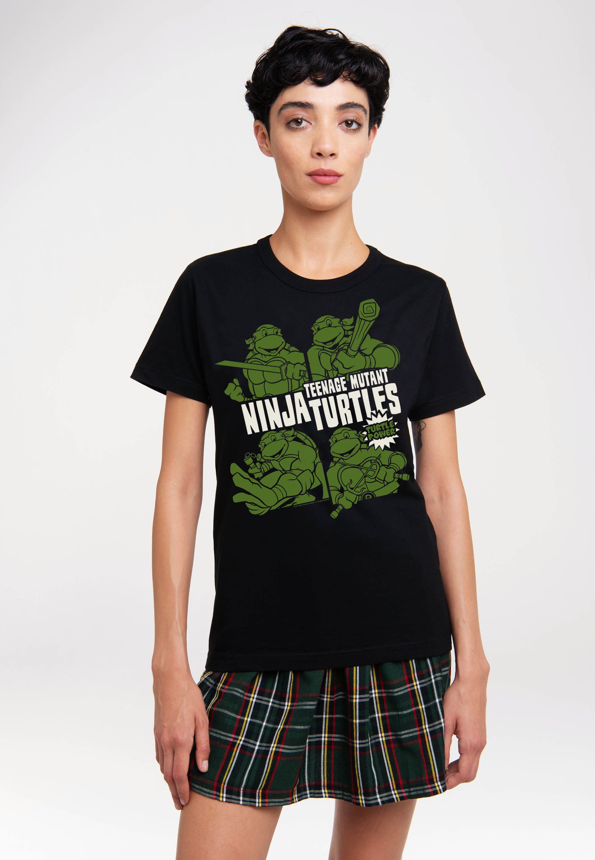 LOGOSHIRT T-Shirt Ninja Turtles - Turtle Power mit lizenziertem Print