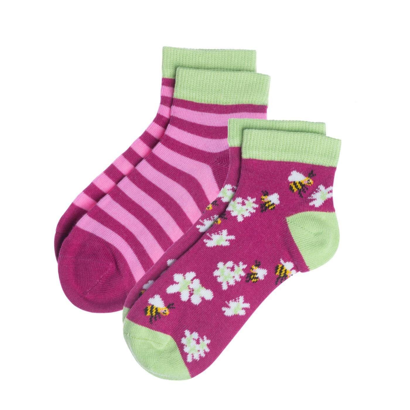 LIVING CRAFTS Socken AGAVE Lustige Sneaker-Socken für Kinder Happy Bees