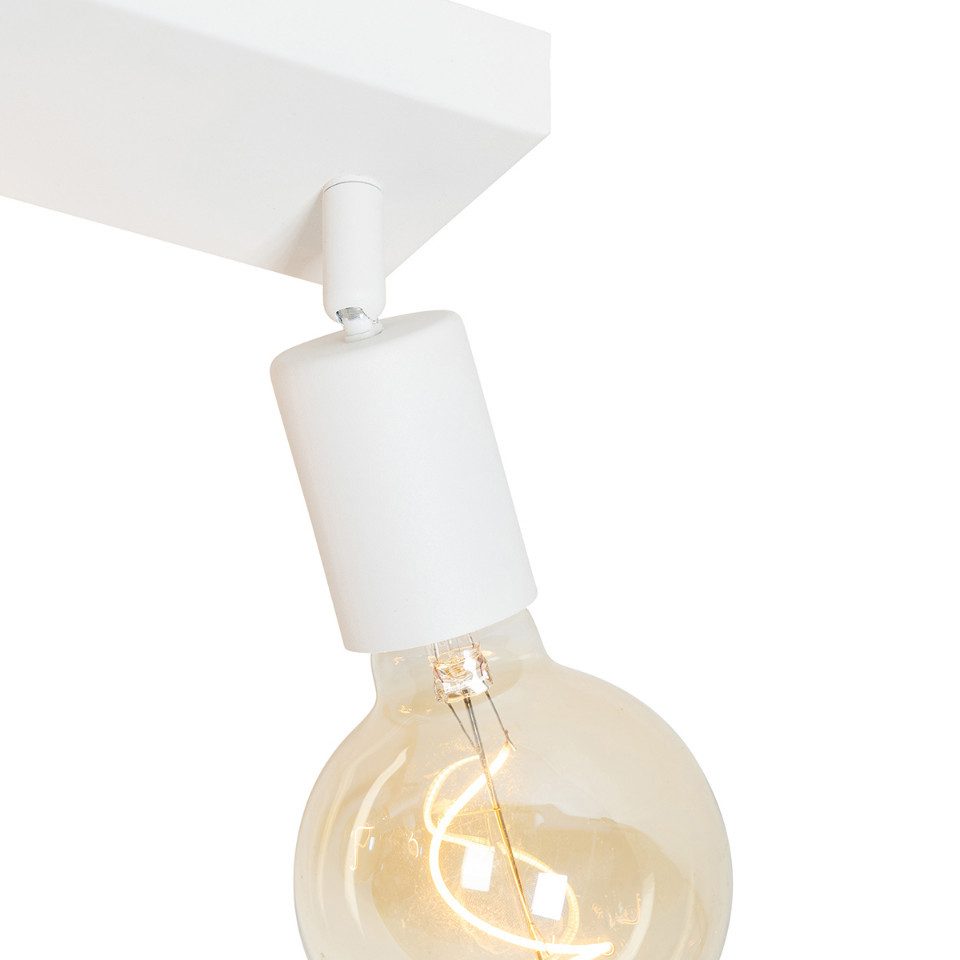 Qazqa LED Aufbaustrahler Facil, ohne Leuchtmittel, E27, Weiß, Modern, Stahl, 3-flammig