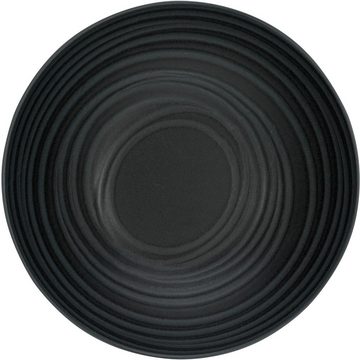 CreaTable Schale Lava Stone, Steinzeug, (Set, 2-tlg), Salatschüssel, Servierschale, Ø 24 cm, schwarz, Made in Europe