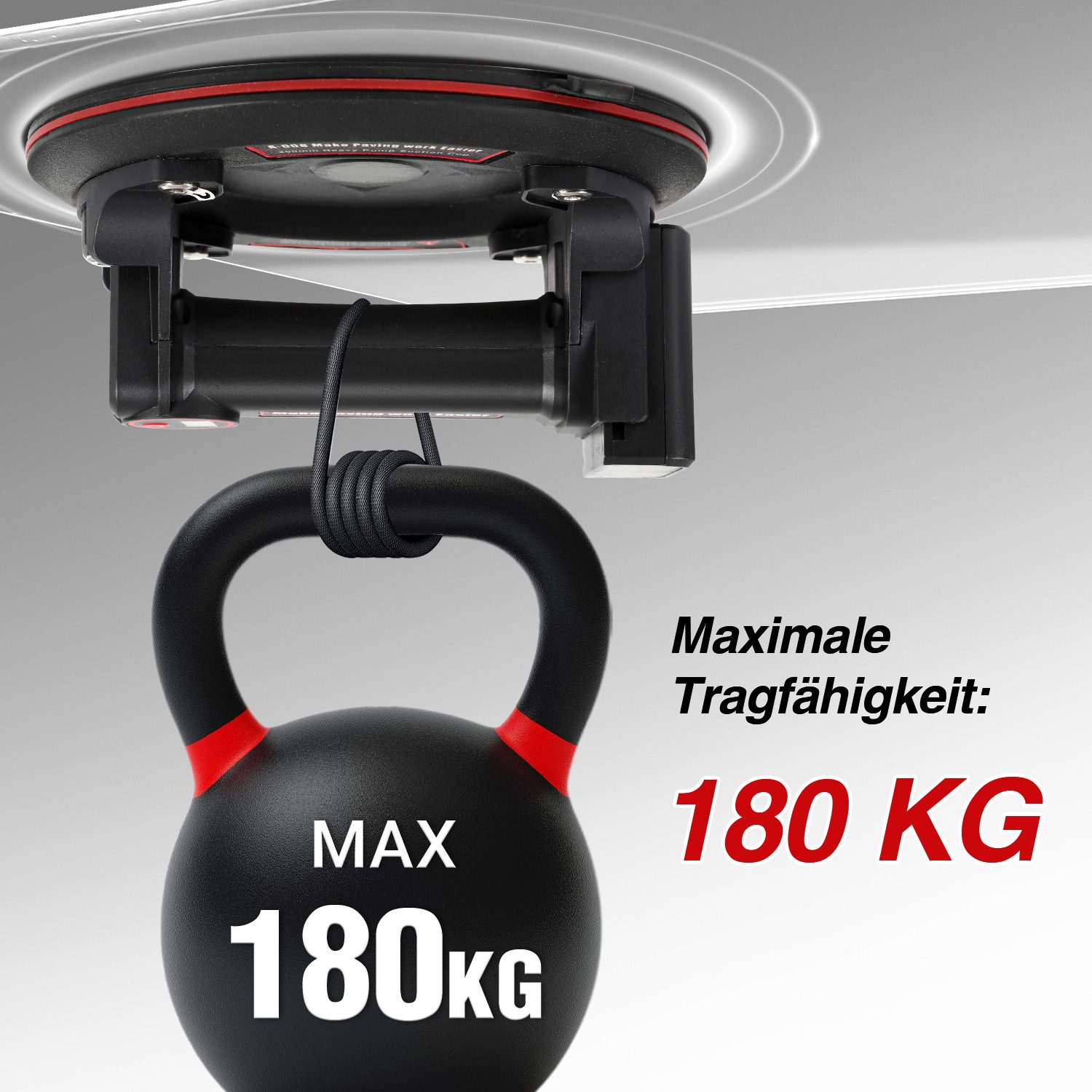 Clanmacy Saugheber 2x Elektrischer Saugnapf Fliesenheber Glassauger Datendisplay 4 Akku, 2-tlg.] – Bild 4 von 5