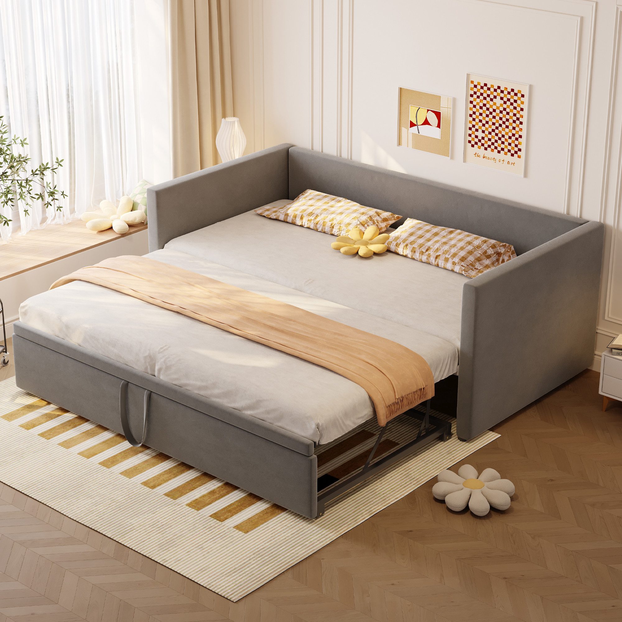REDOM Polsterbett Doppelbett Schlafsofa (mit Lattenrosten, günstig online kaufen