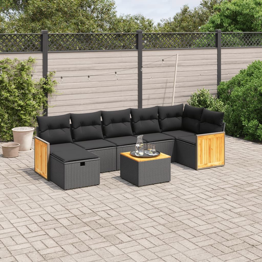 Garten-Essgruppe Garten-Sofagarnitur Schwarz 62 x 62 x 69 cm