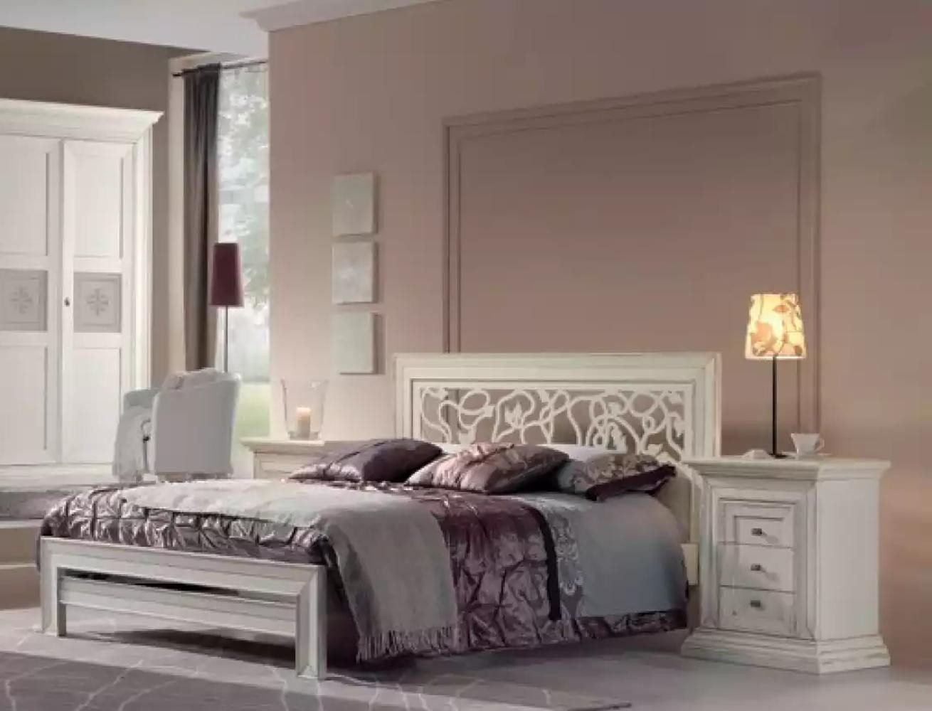 Xlmoebel Schlafzimmer-Set Modernes Bett mit Nachttischen im italienischen Stil, (3-tlg., Bett + 2x Nachttische), Hergestellt in Europa