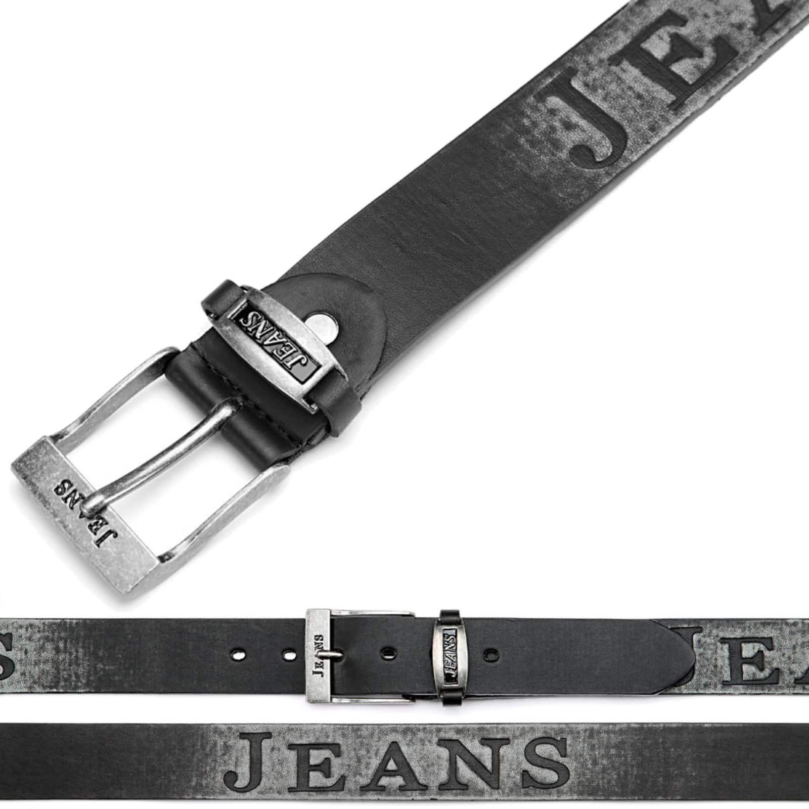 BEZLIT Ledergürtel Herren Jeans Gürtel (1-St) mit Schriftzug Jeans
