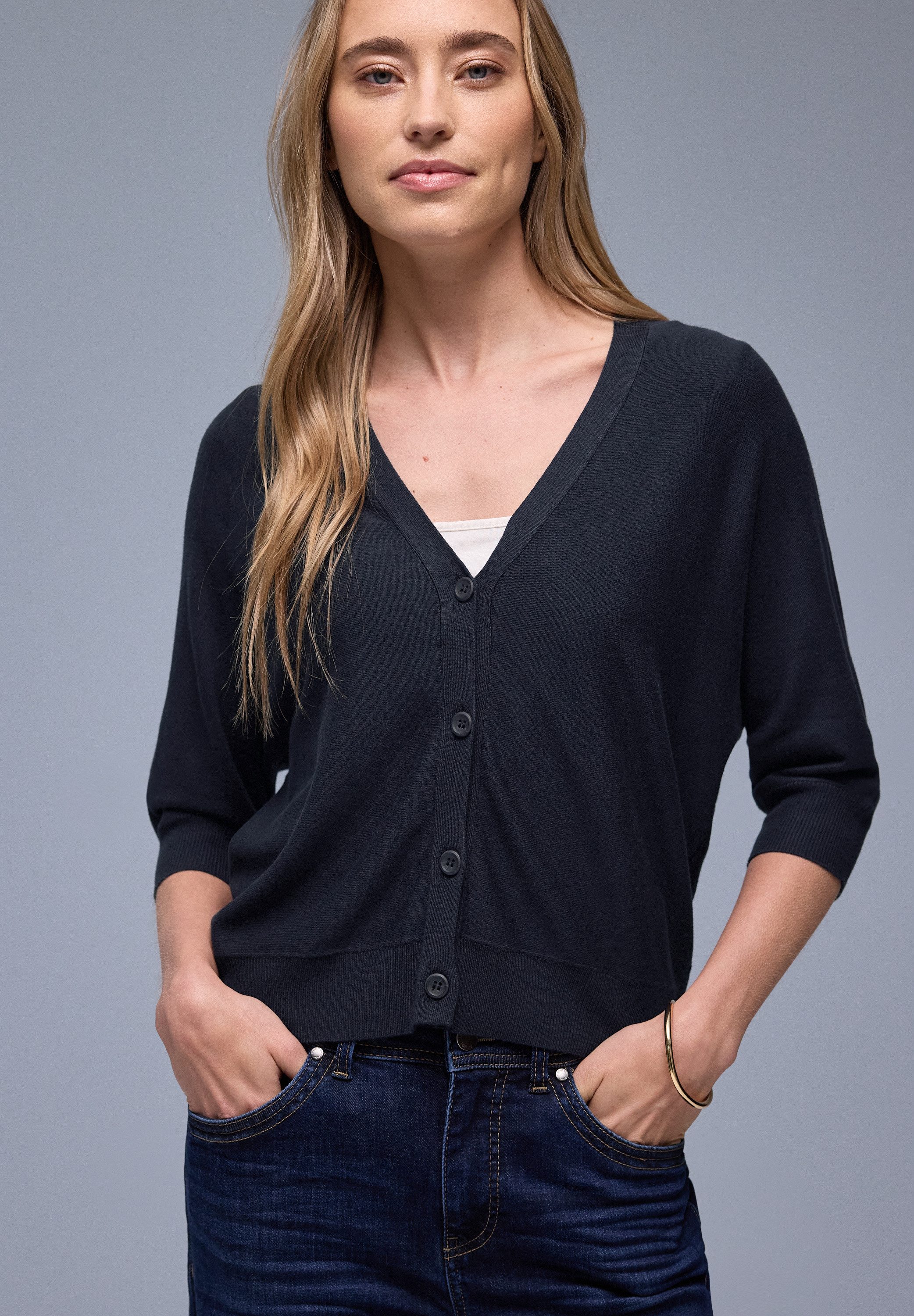 STREET ONE Cardigan 3/4-Arm und V-Ausschnitt