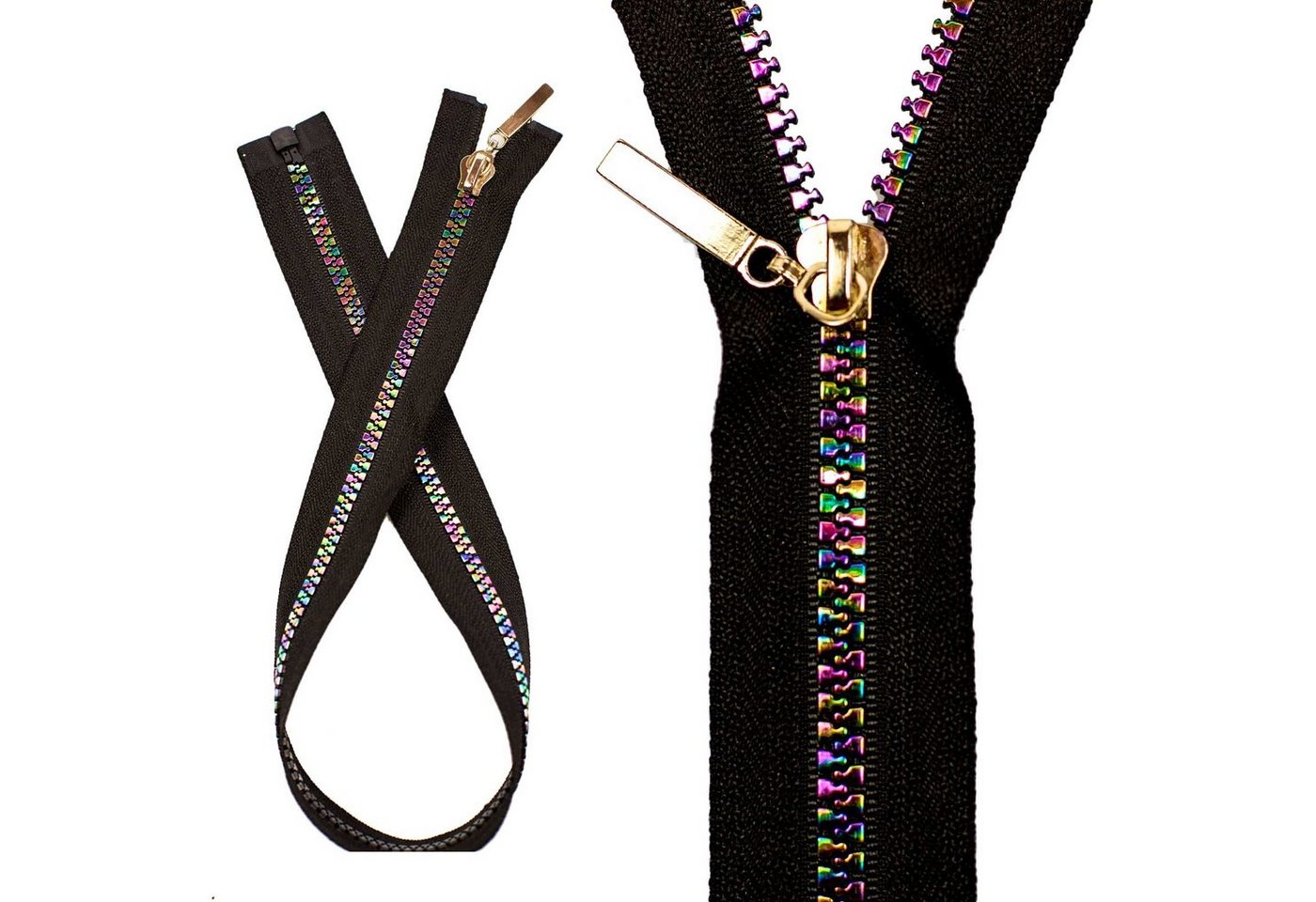 Thumbnail - maDDma Reißverschluss Reißverschluss 5mm inkl. Zipper, Regenbogen, 50cm