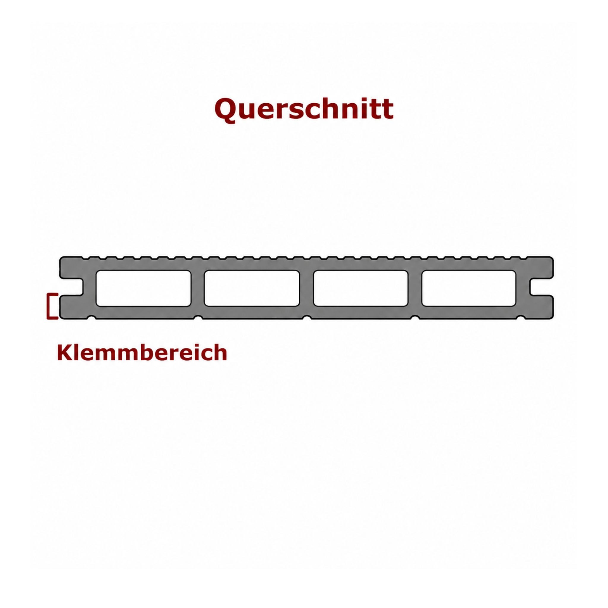 WPC Profi Terrassendielen Kunststoff Nylon Clip Schraube schwarz Co-Ex Terrassen 7,5-8,5 mm, (Befestigungsclips, mit Edelstahlschraube)