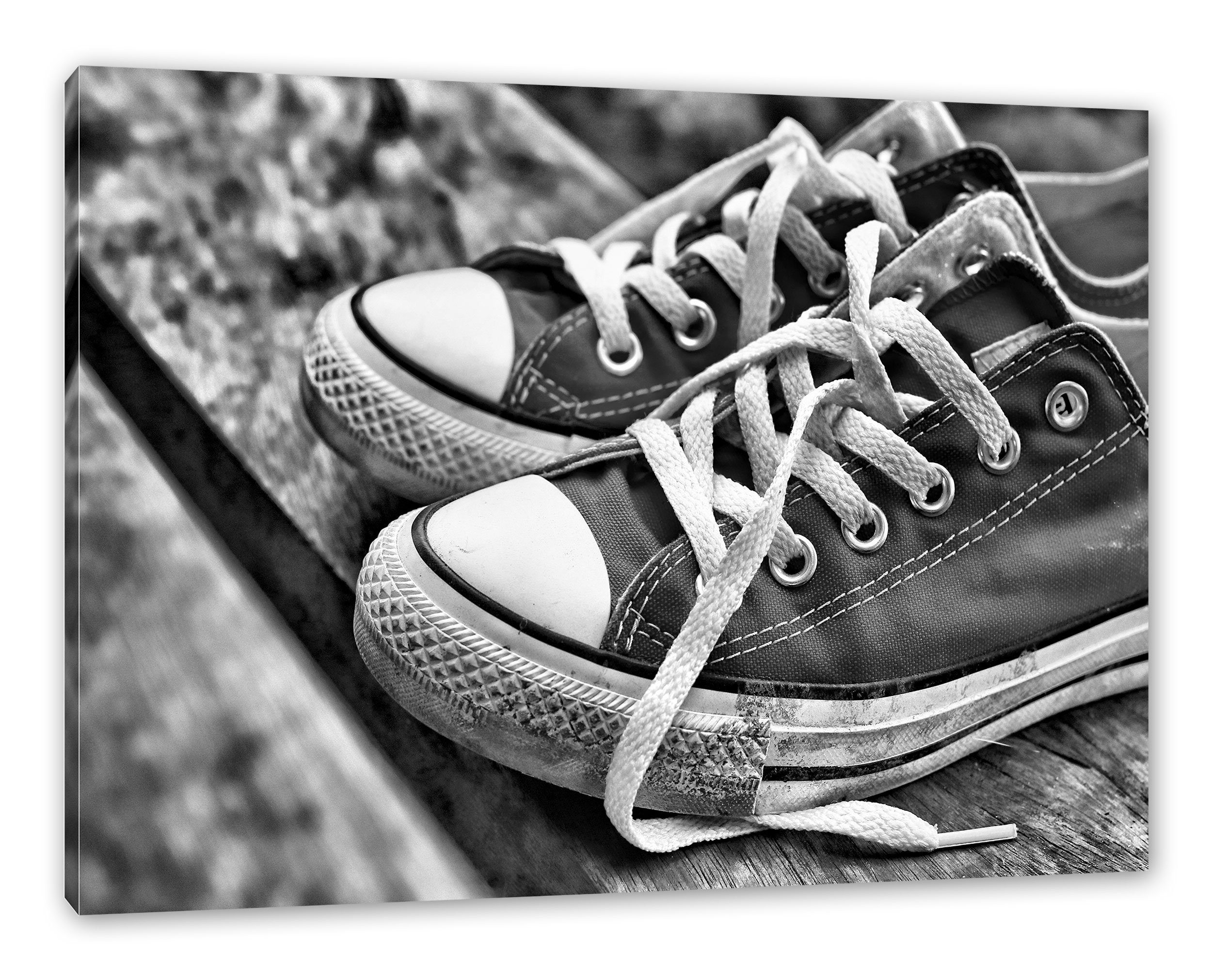 Pixxprint Leinwandbild Zackenaufhänger Schuhe St), inkl. bespannt, Schuhe, (1 Trendige Leinwandbild Trendige fertig