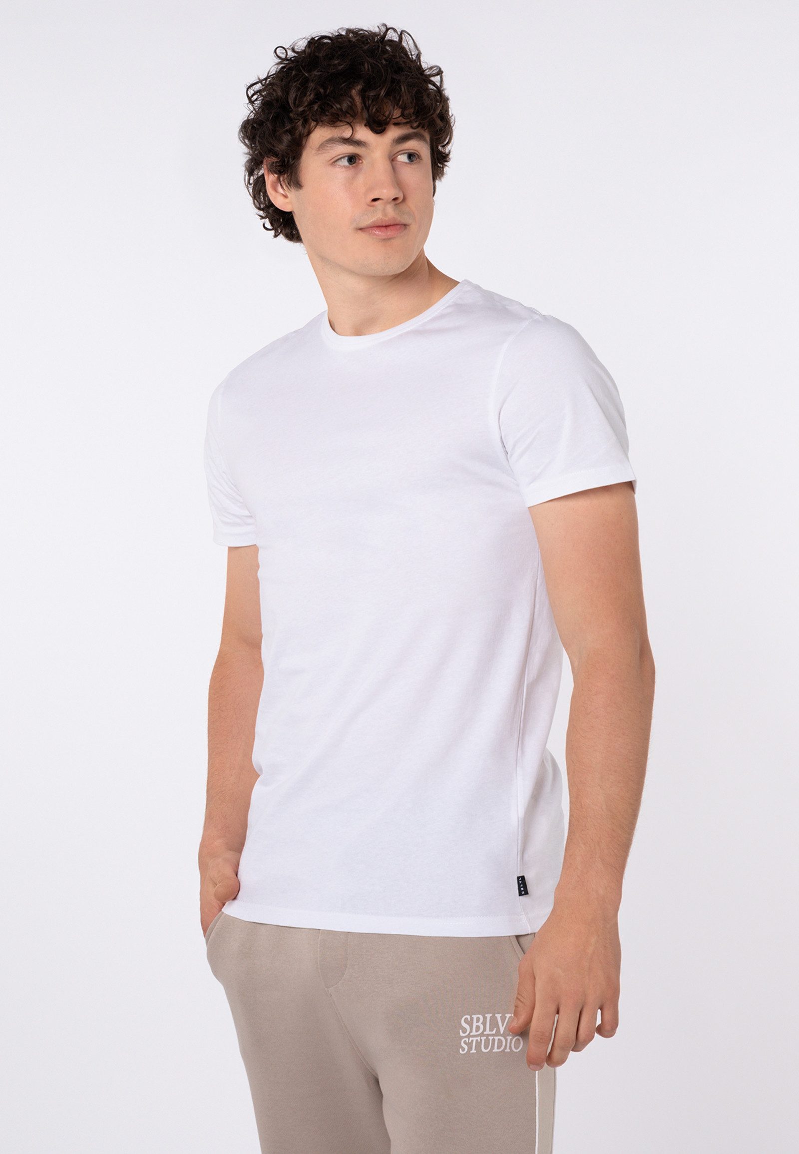 SUBLEVEL T-Shirt Herren Basic Shirt 5er Pack schwarz und weiß (5-tlg) Basic Shirt Sparpack