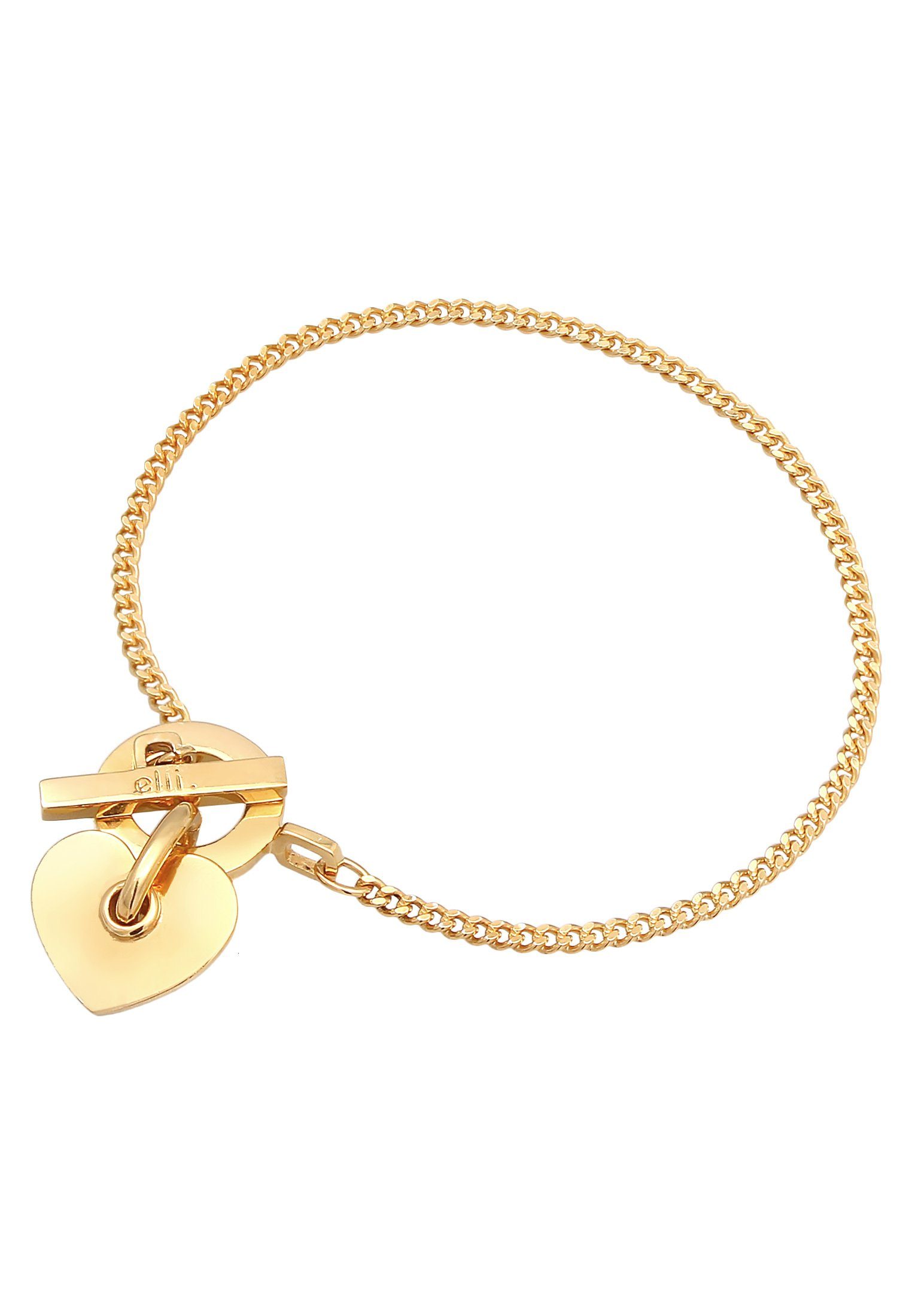 Elli Premium Armband Herz Silber T-Bon 925 Modern rhodiniert, Gold Herz Verschluss
