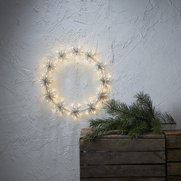 MARELIDA Dekokranz LED Kranz Ring Kreis Wanddeko Weihnachtsdeko 120LED D: 50cm für Außen