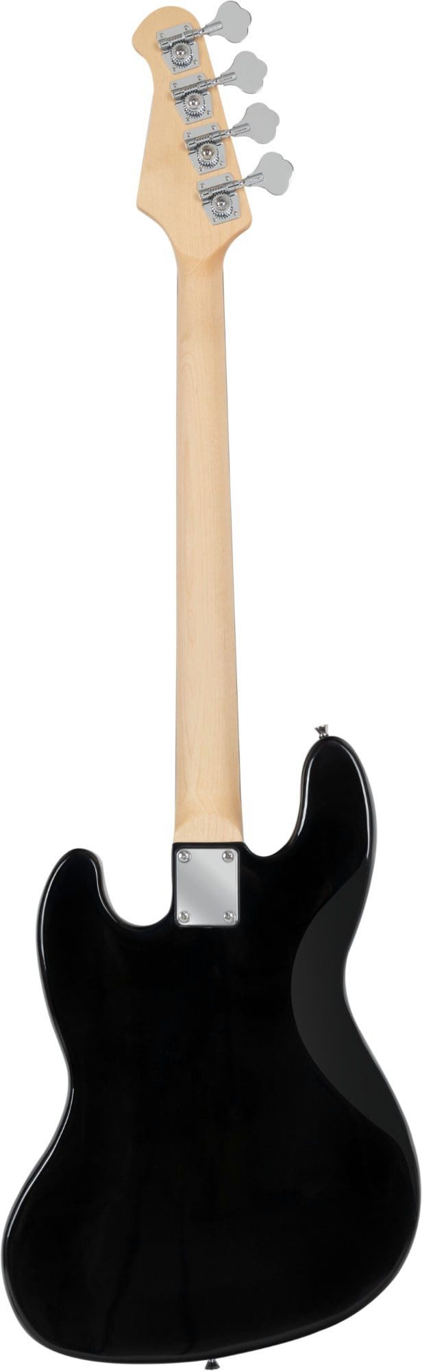 Rocktile E-Bass Fatboy II BK Black Starter Set, mit Clip-Tuner und Plektren im Spar-Set, mit Bassverstärker, Gitarrenständer und Gitarrengurt