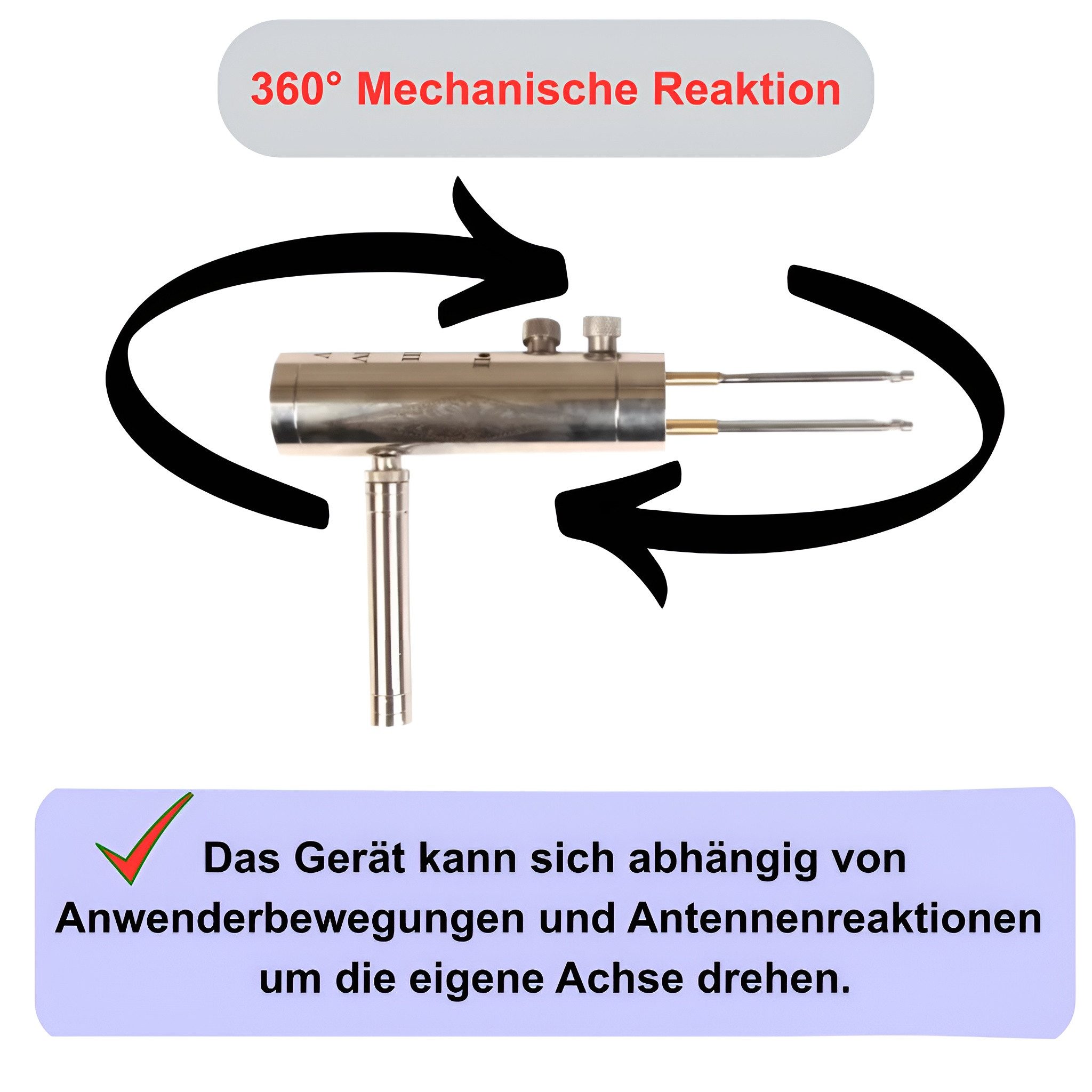 inovesis Metalldetektor Richtungsstab-Set – Outdoor-Hobby- und Beobachtungs-Experimentierset, 360° Mechanische Reaktion