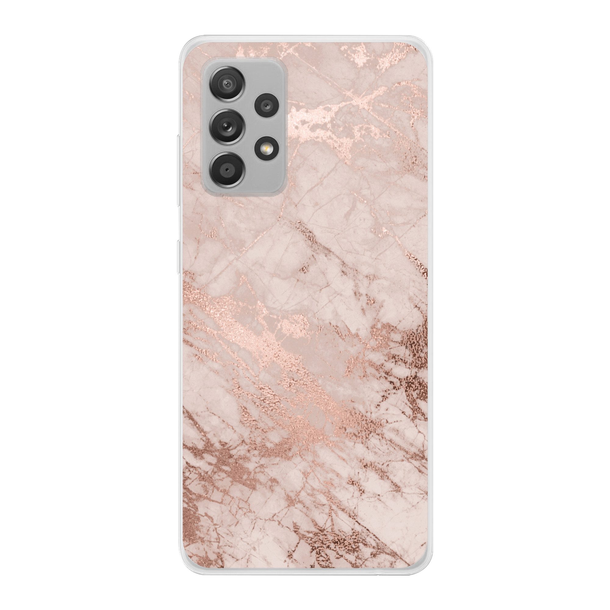 MuchoWow Handyhülle für Samsung Galaxy A53 Marmor - Rosa - Luxus - Marmoroptik - Glitzer -, Smartphone-Bumper, Print, Handy Schutzhülle Dünn