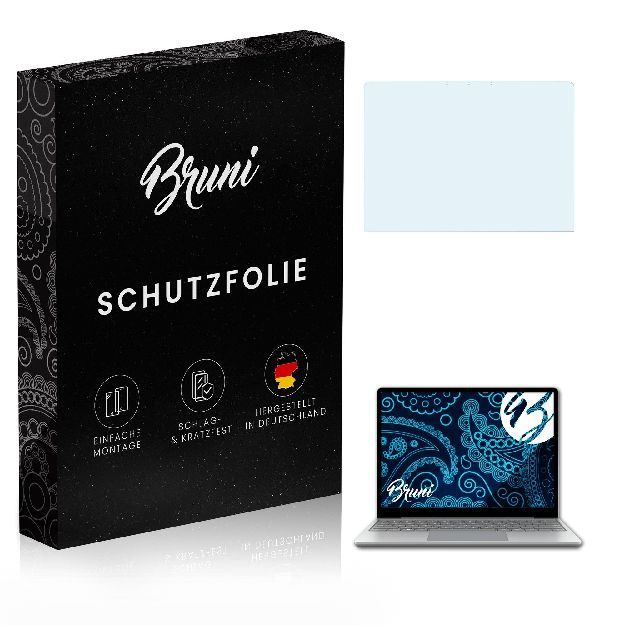 Bruni Schutzfolie für Microsoft Surface Laptop Go 2, (2 Folien), praktisch unsichtbar