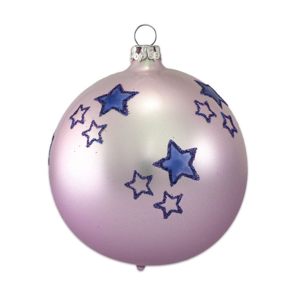 Thüringer Glasdesign Christbaumschmuck Weihnachtskugel matt flieder 8cm