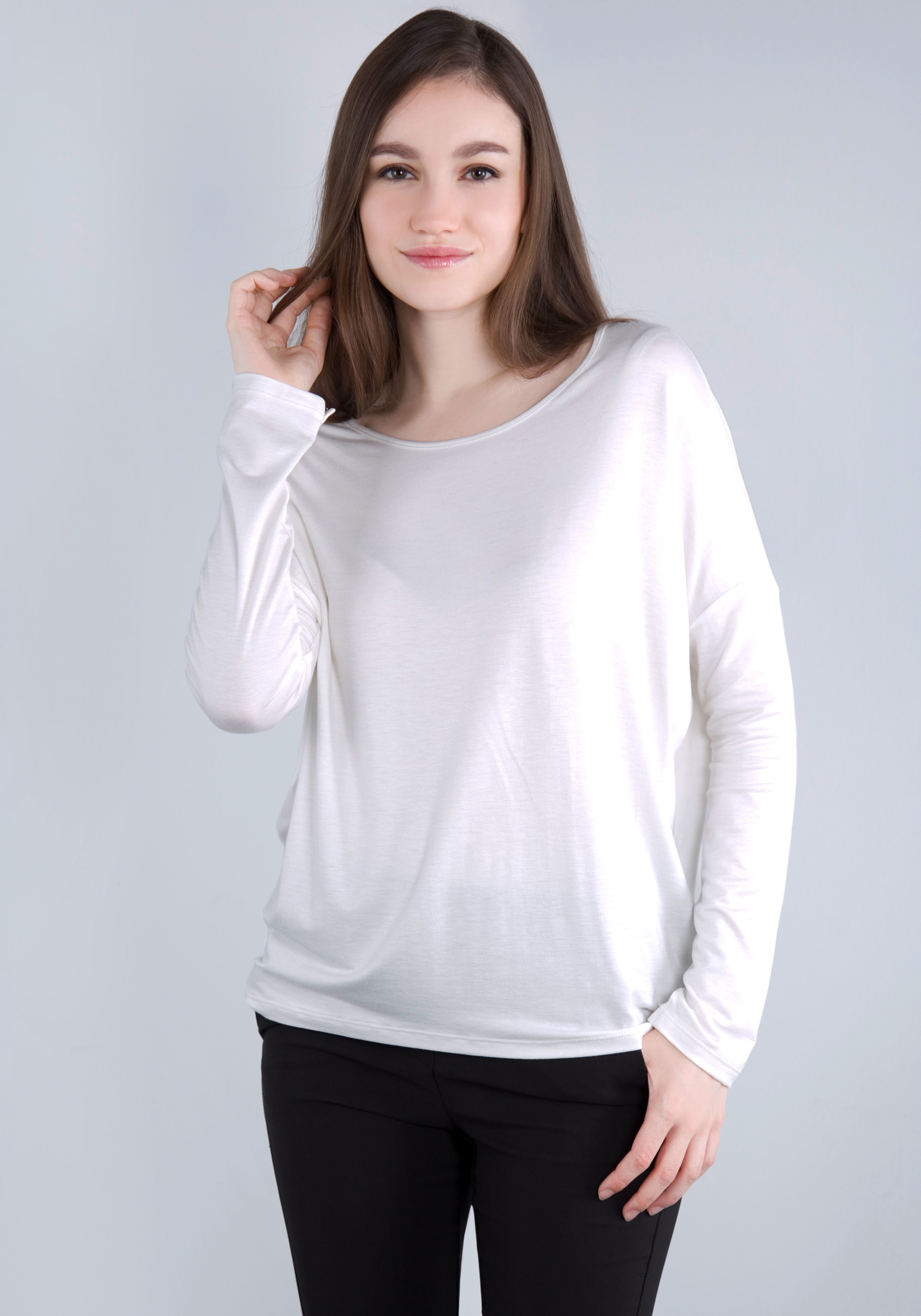IMPERIAL Langarmshirt in lässiger "O - günstig online kaufen