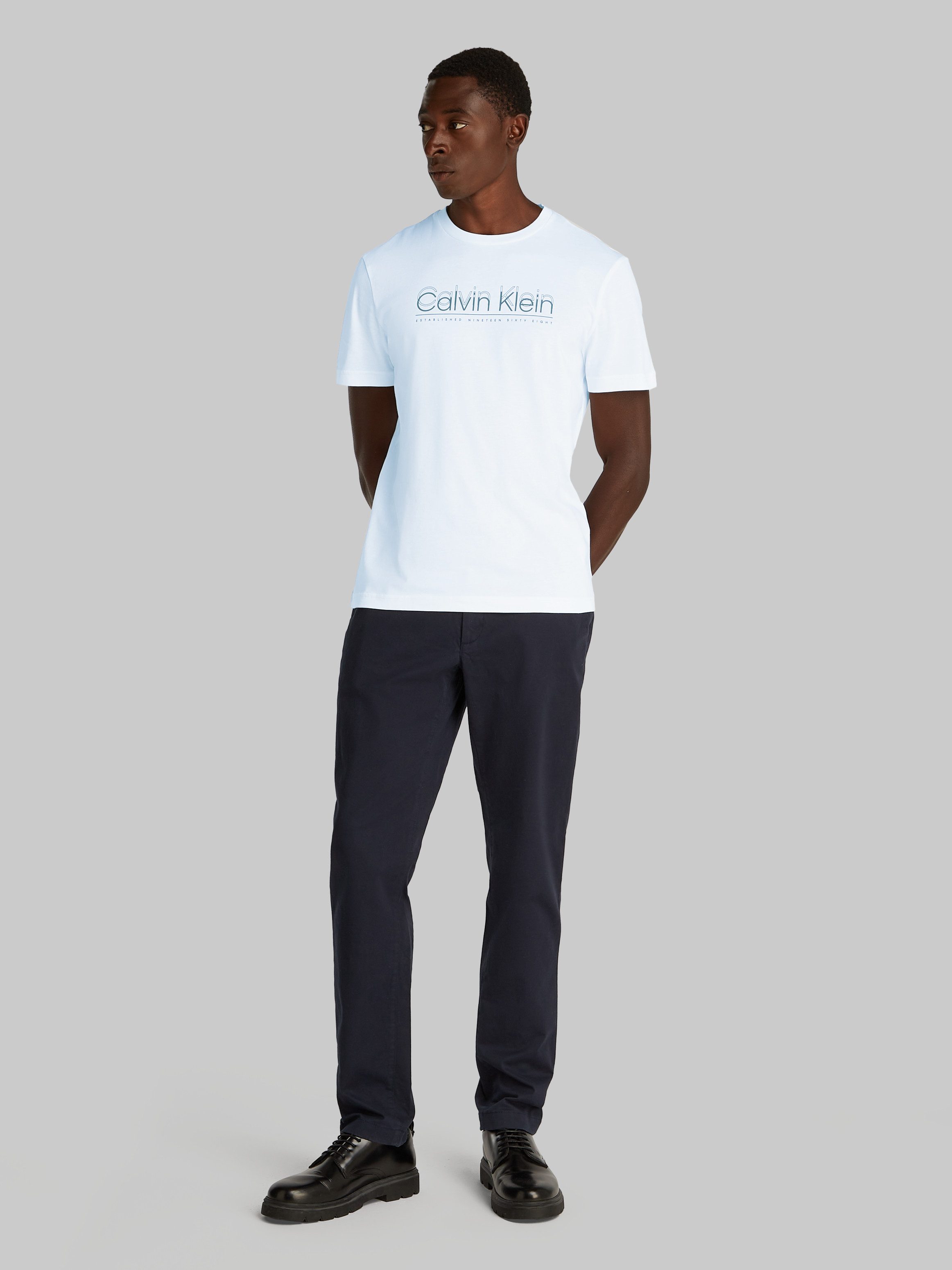 Calvin Klein T-Shirt CP-DOUBLE LOGO T-SHIRT mit großem Logoschriftzug