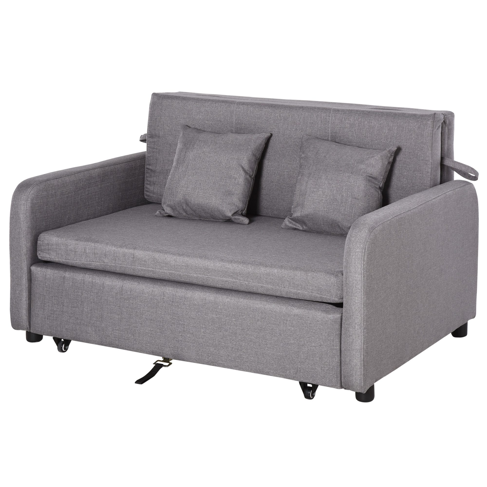 HOMCOM Schlafsofa mit Stauraum, Wurfkissen, Armlehne, günstig online kaufen